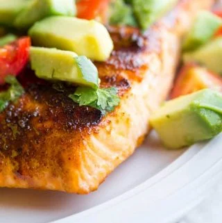 Chili-Rubbed Salmon With Avocado Salsa