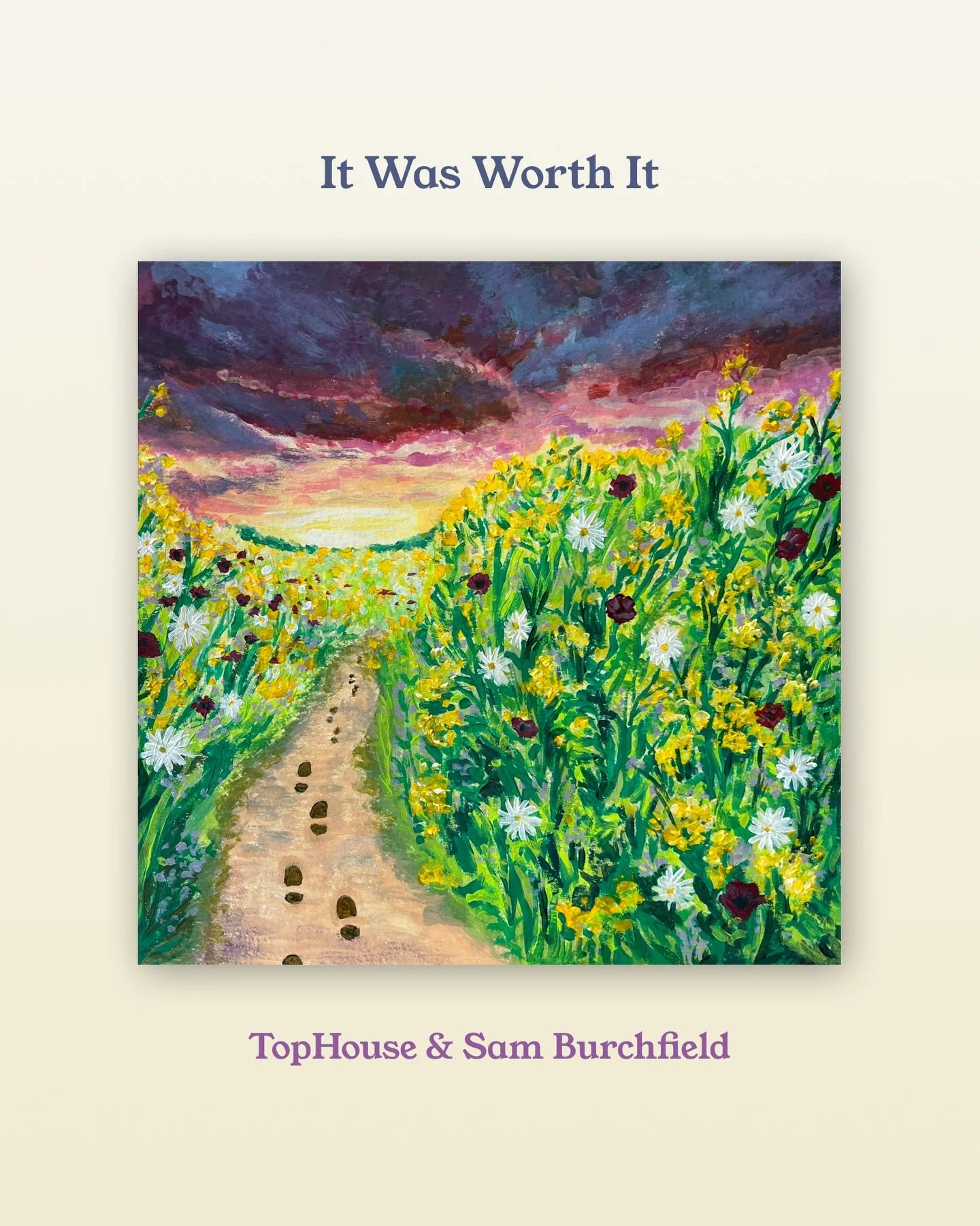 Reveling in the afterglow of creating the album cover for @tophousetheband &amp; @samburchfield latest single, &ldquo;It Was Worth It&rdquo;! The song is a fun combination of their folksy hopefulness rolled into a song about spring. These guys are su
