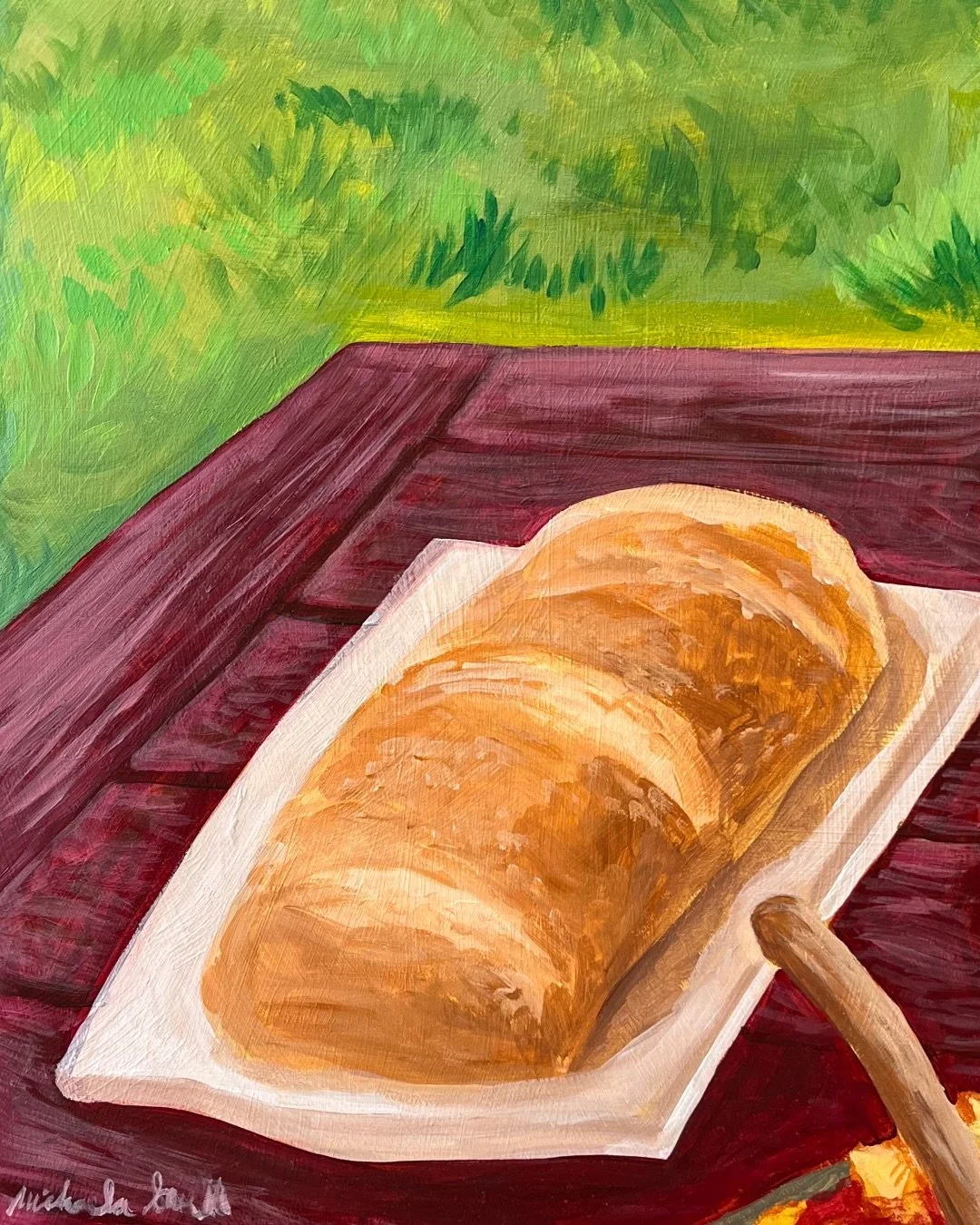 Just finished my largest individual commission to date! This beautiful Italian dinner table in the grass is 4 feet x 18 inches. I love how the table is set and ready, and you as the viewer get to appreciate the meal before digging in.

#artcommission