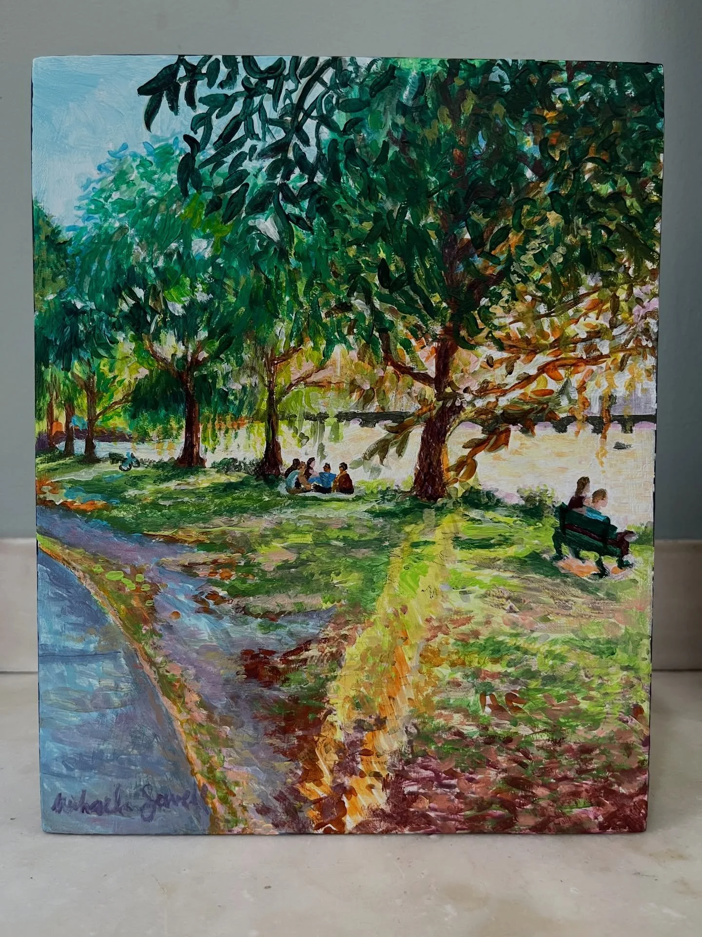 Who doesn&rsquo;t love a colorful, nostalgic painting of Boston&rsquo;s Charles River Esplanade? &ldquo;The Esplanade&rdquo; is an adorable landscape that would look perfect in a kitchen nook and cranny, or part of a gallery collection on your foyer.
