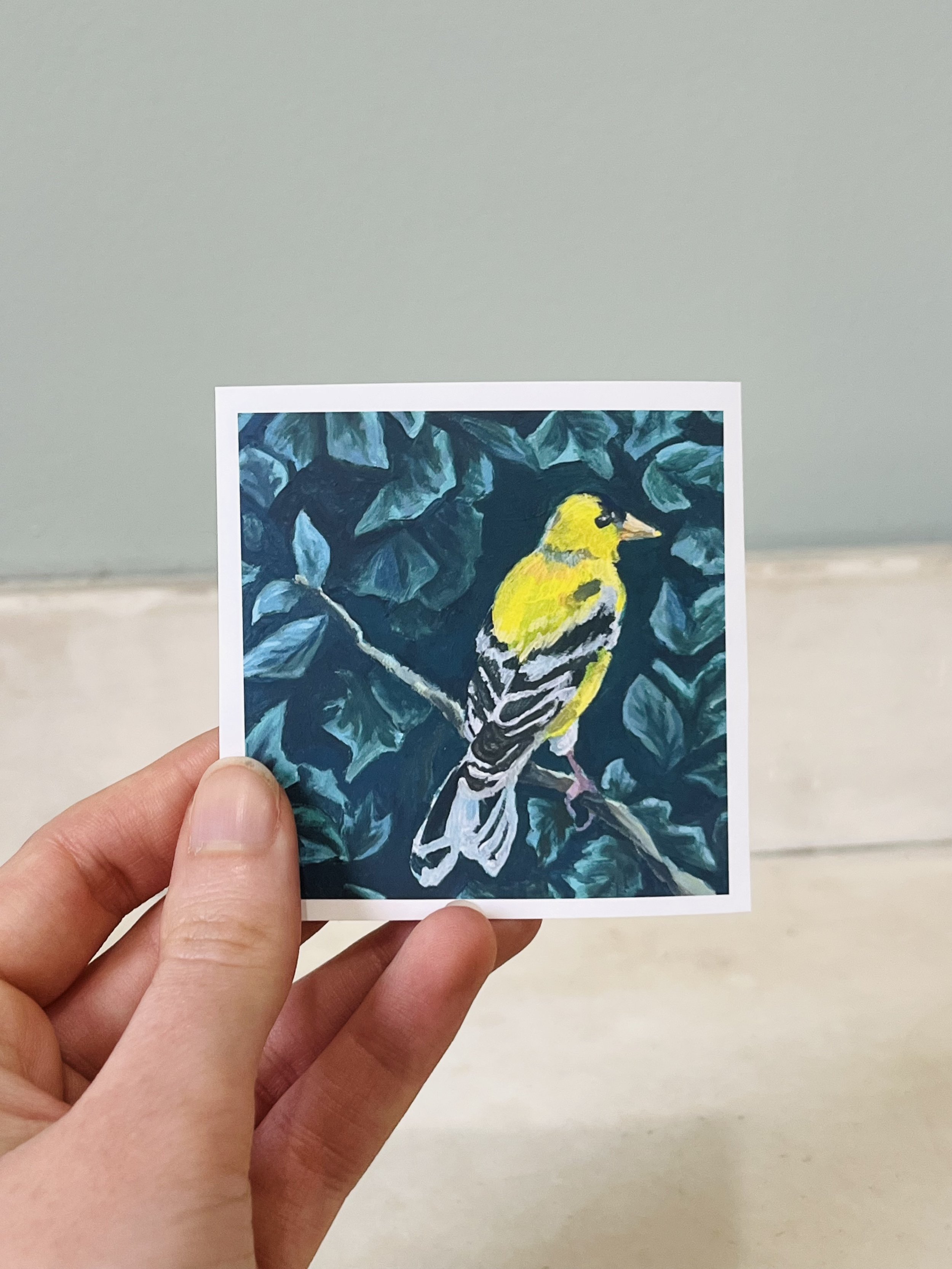 "Goldfinch" matte vinyl sticker