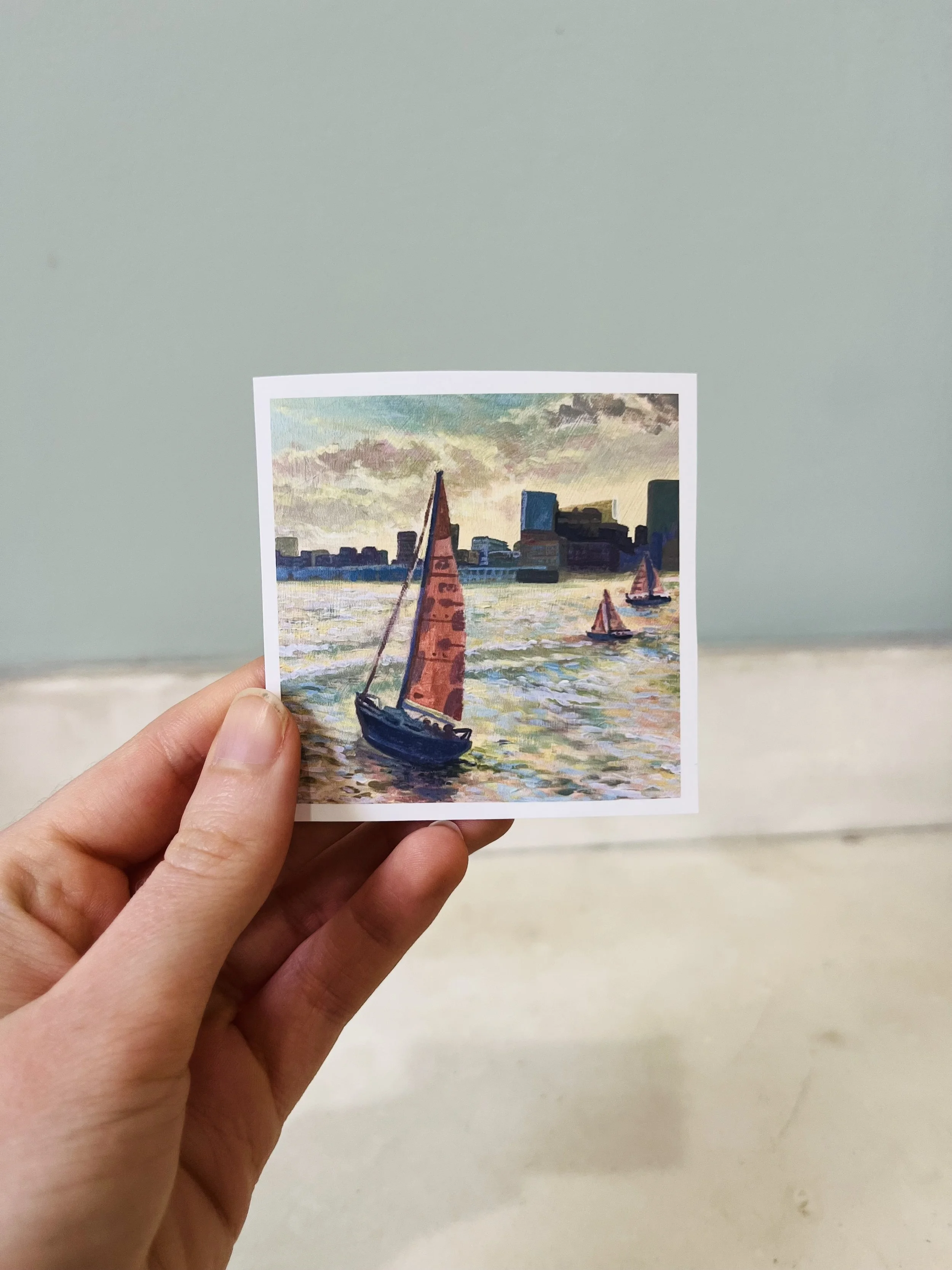 "Charles River Boats" matte vinyl sticker