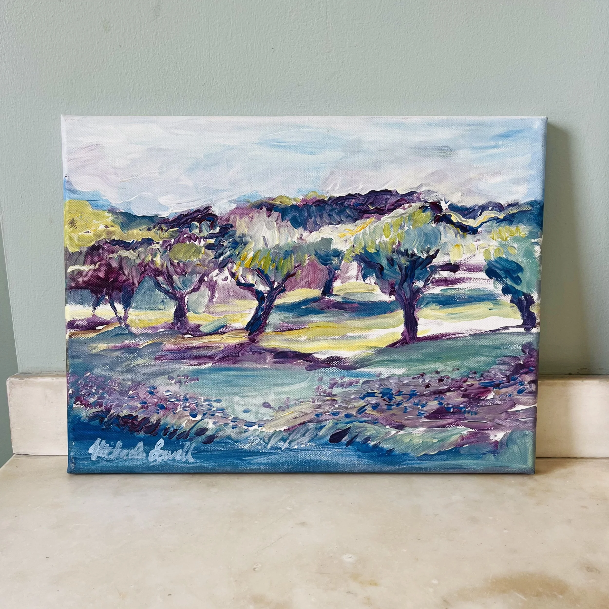 "Olive Groves" 16x12 acrylic painting on canvas