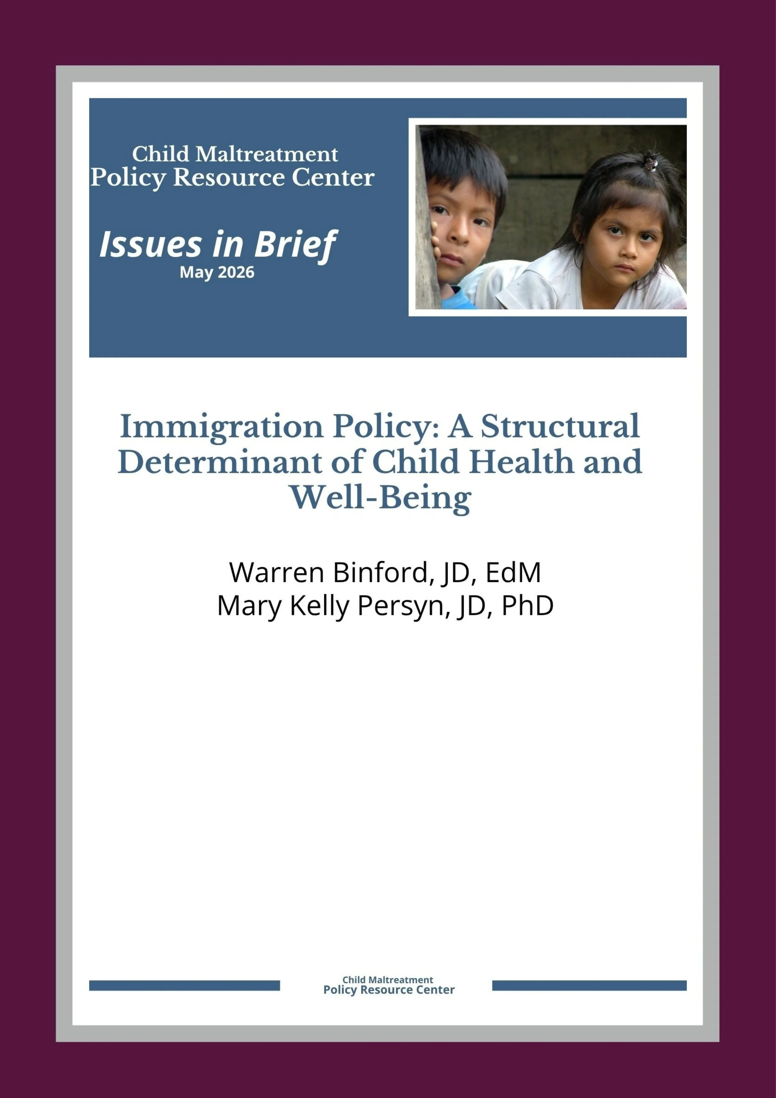 Cover Page with 2 young children