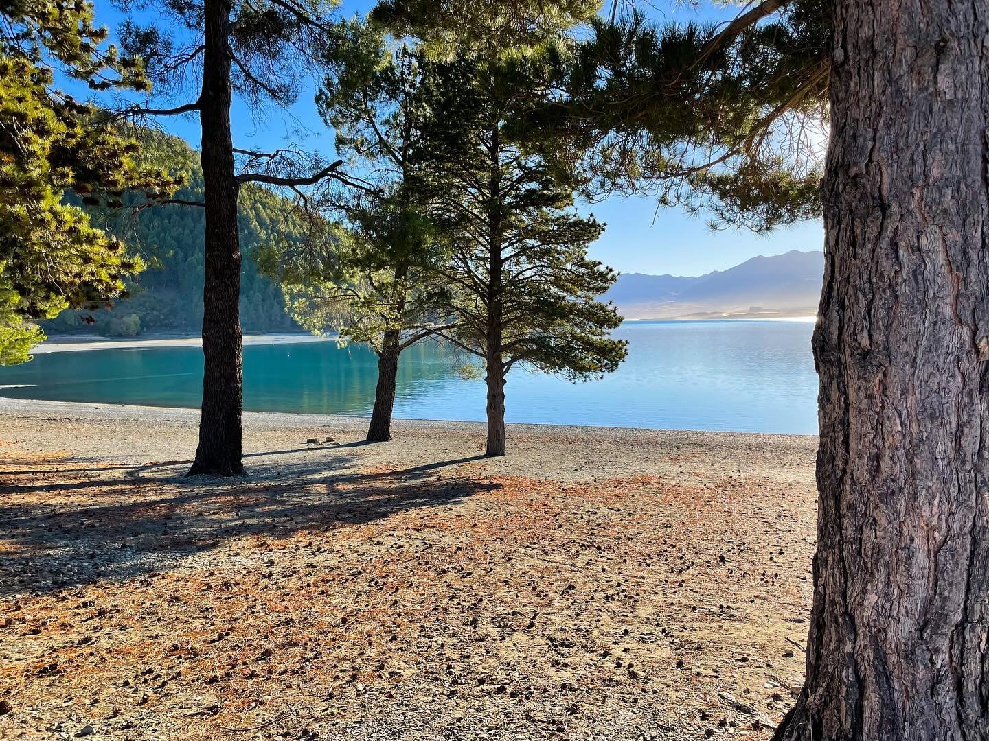 Lake Tekapo, the sun rises right above this lake. Yes, we missed it 😅

&bull;First two photos of are the lake
&bull;Third photo was our sunset on our drive 
&bull;Fourth photo is a stream we drove over on the way to the lake 

#laketekapo #newzealan