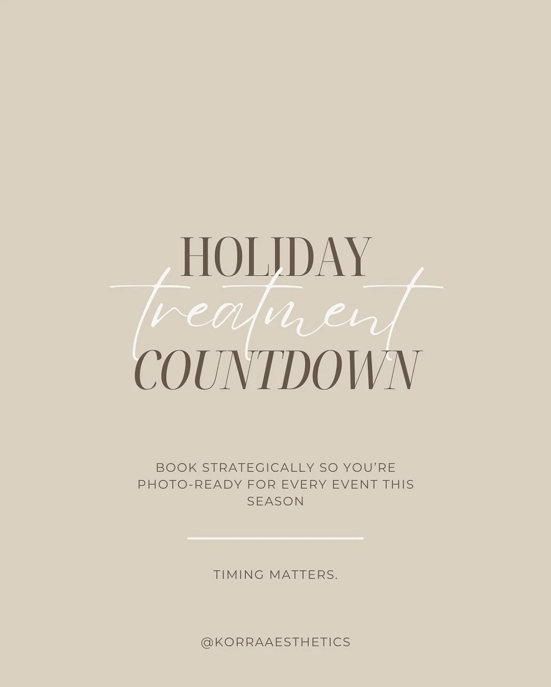 Comment HOLIDAY to receive our November treatment promos directly to your DM.
(We&rsquo;ll send them automatically.)

Holiday events, travel, and photos are approaching quickly. Some treatments require settling time, and this month is the planning wi