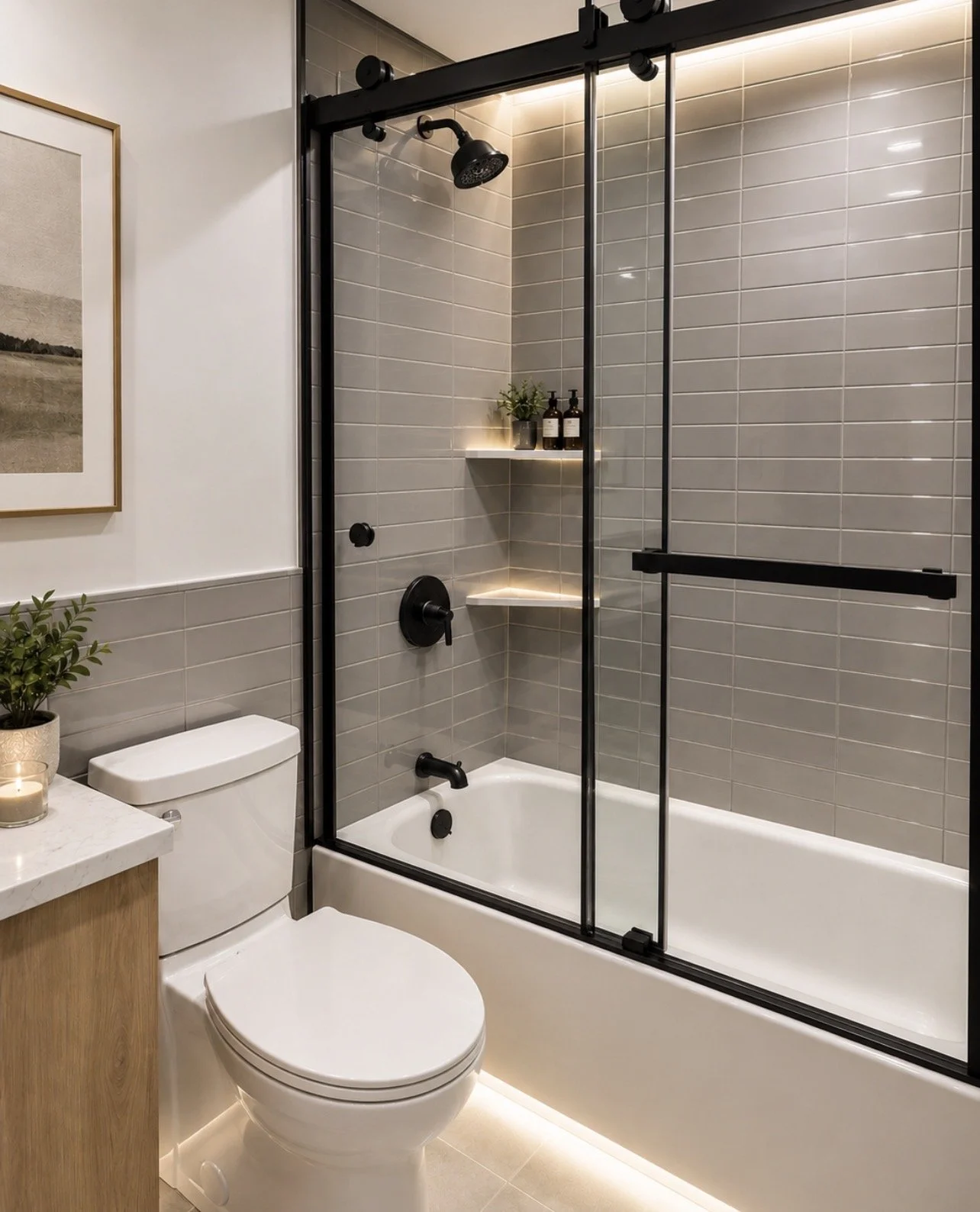 Frame Shower Door - Matte Black