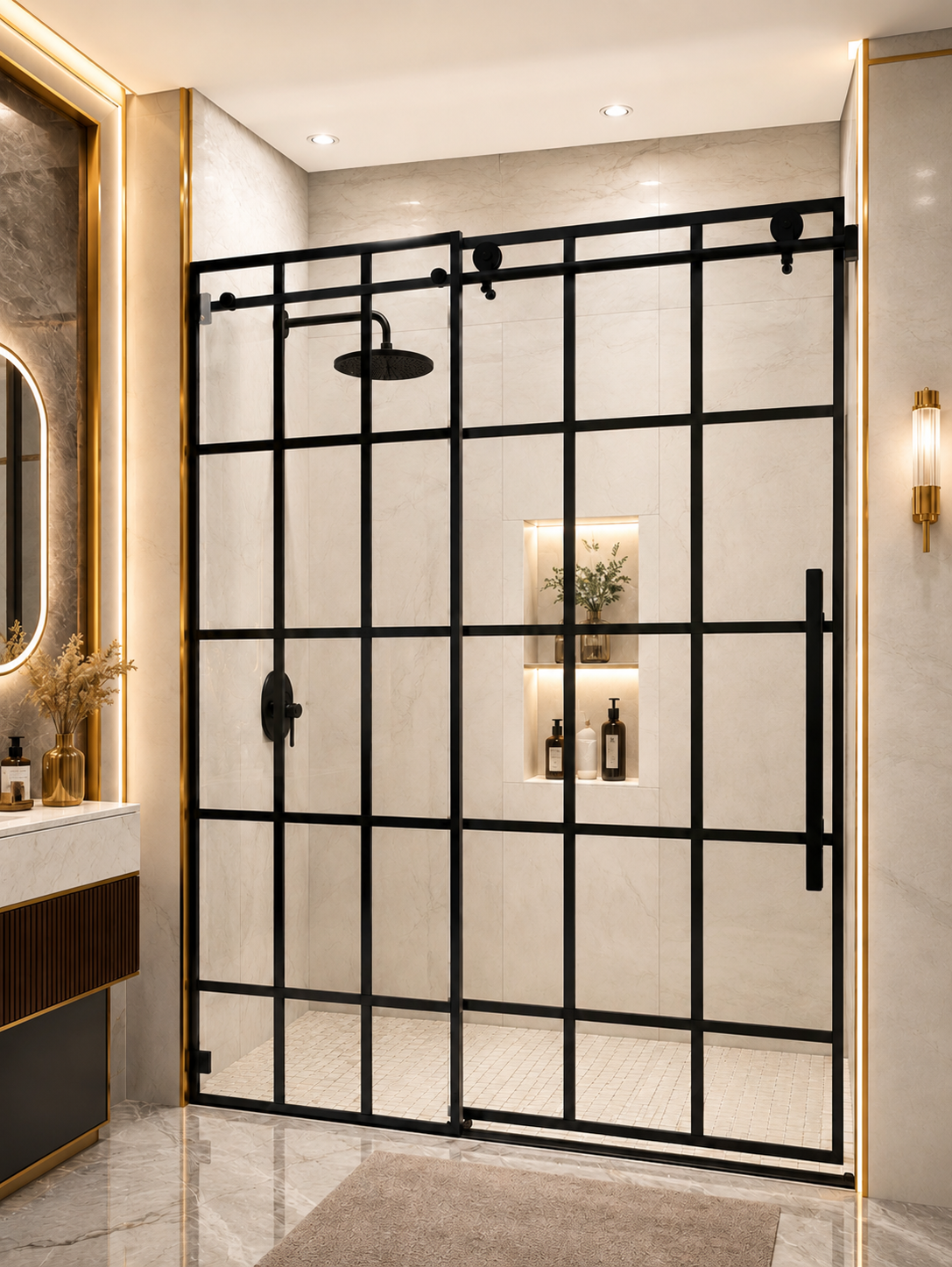 Customize Shower Door - Matte Black