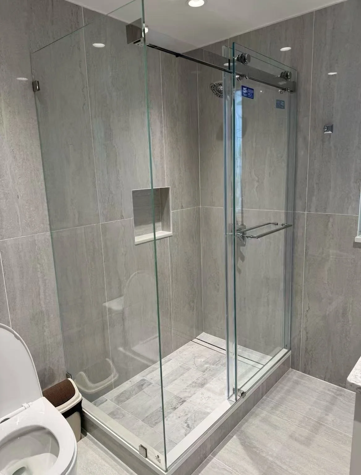 Frameless Shower Door - Brushed Nickel