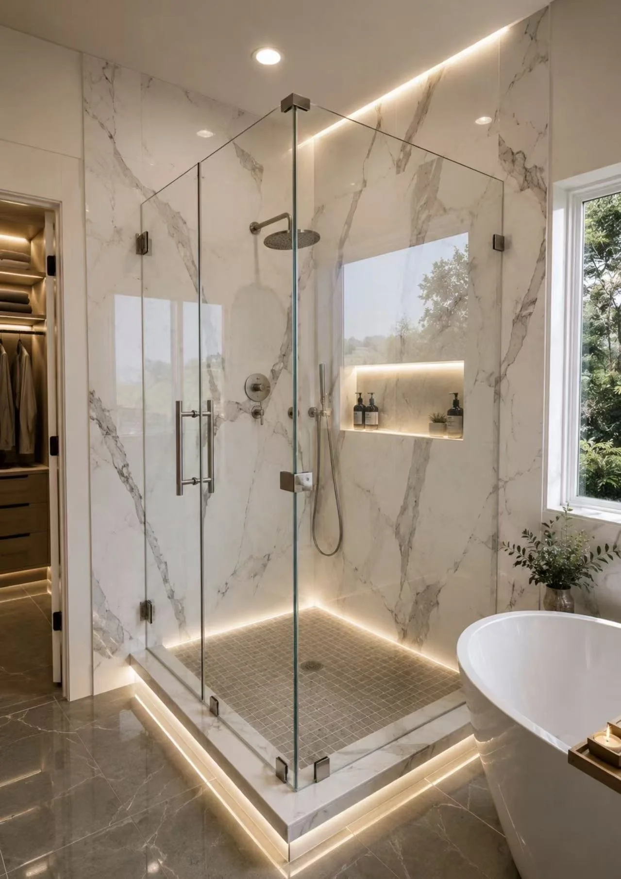 Frameless Shower Door - Matte Black