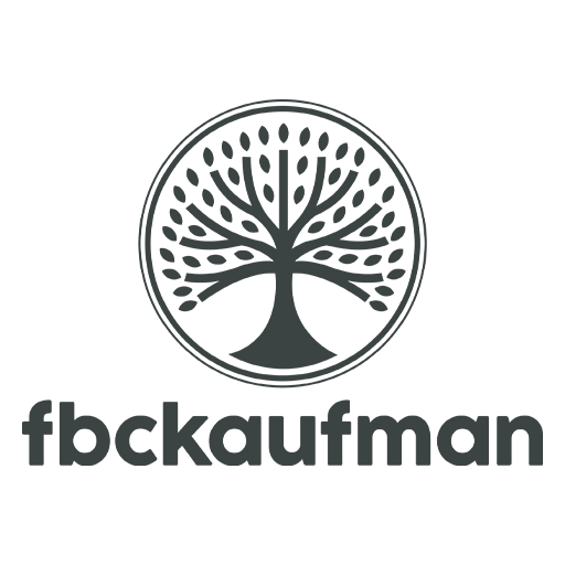 A logo featuring a stylized tree inside a circle with the text 'fbackaufman' beneath it.