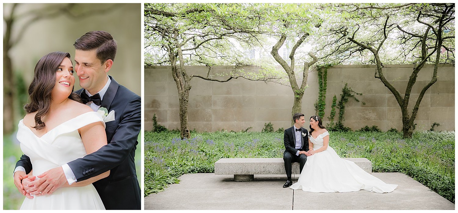 art institute chicago gardens bride and groom