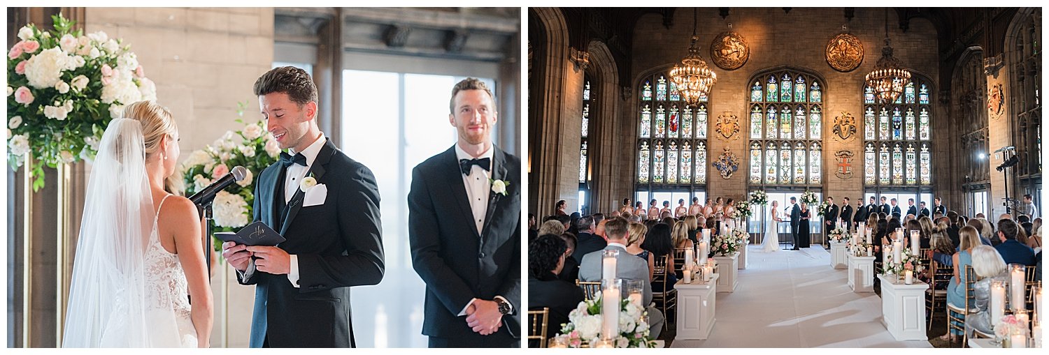 university club of chicago wedding ceremony in ballroom