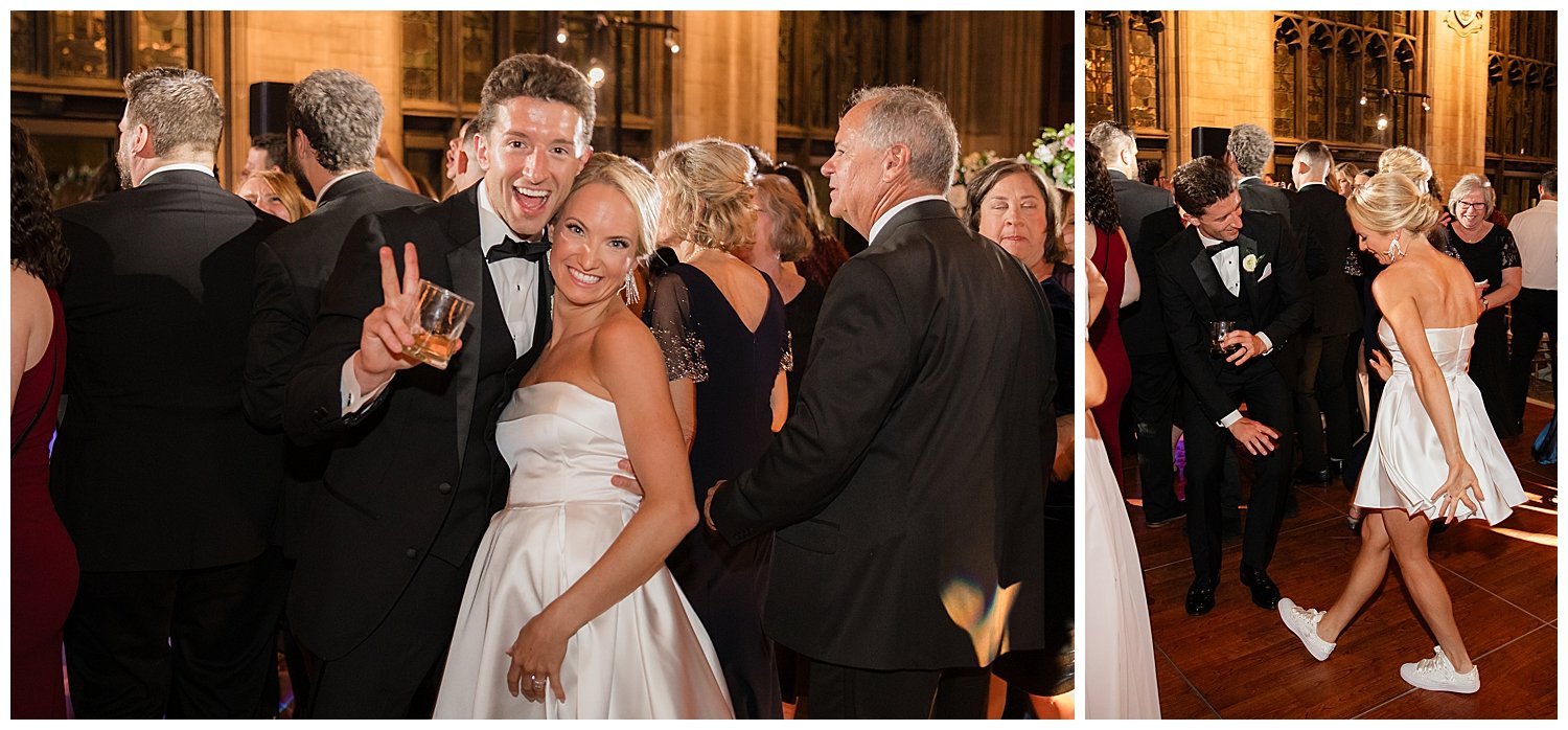 university club of chicago wedding reception bride and groom candid photo