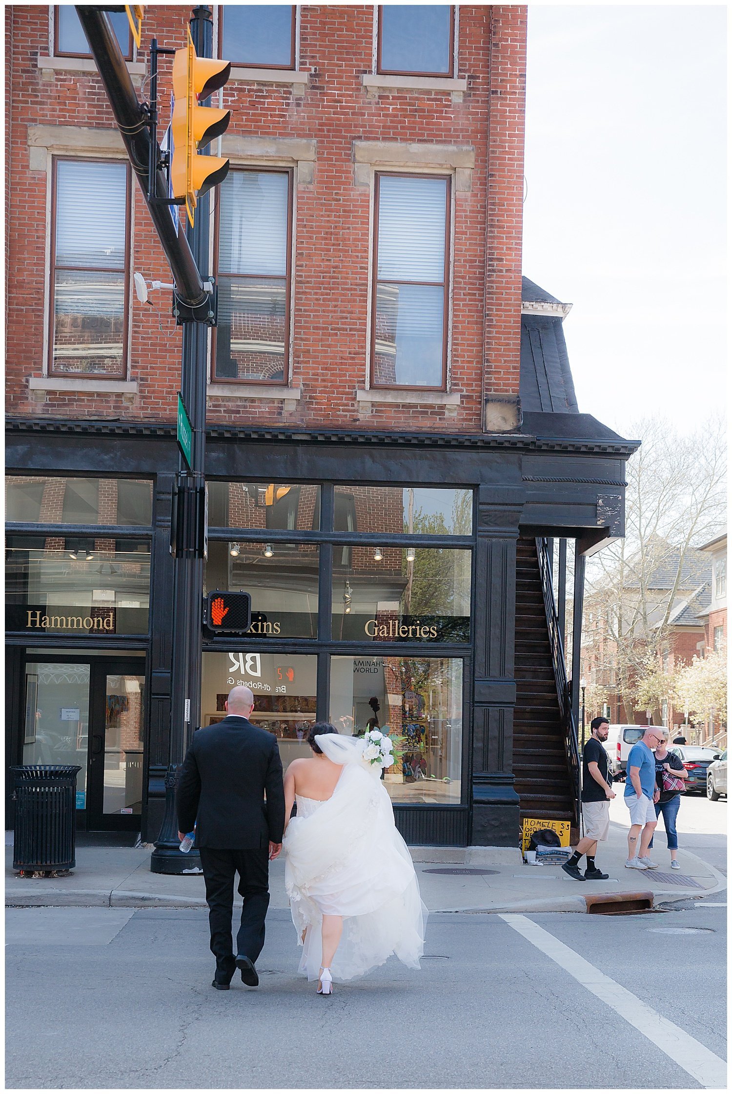 bride and groom in the short north columbus