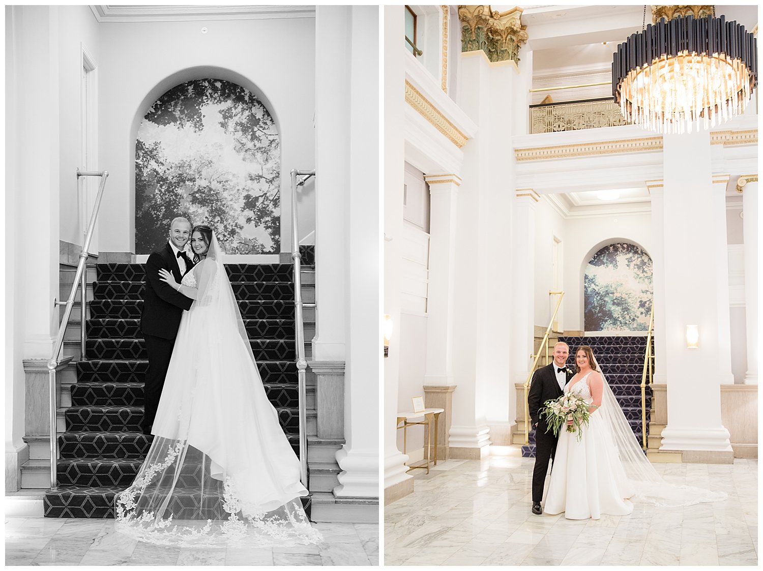 bride and groom portrait at the Westin hotel columbus