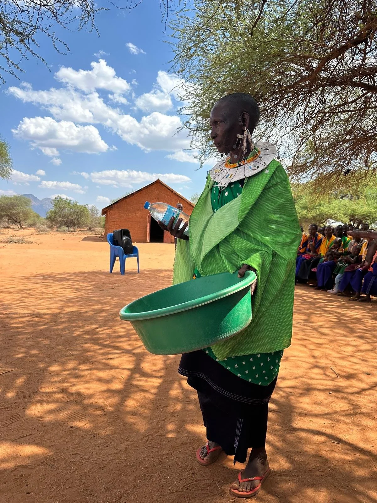 Bringing the font and water.