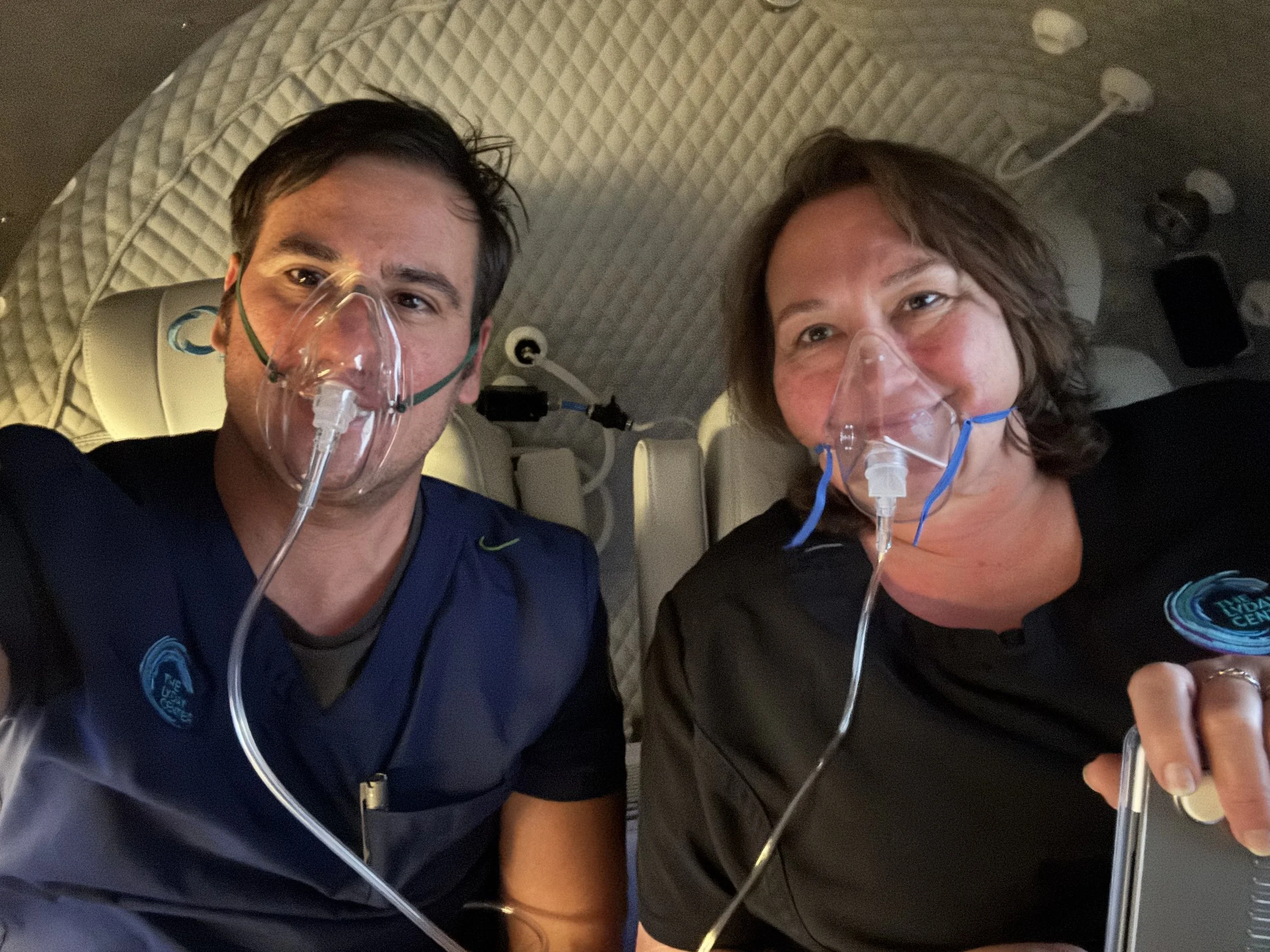 Patients receiving advanced Hyperbaric Oxygen Therapy (HBOT) using a clinical-grade 2.2 ATA chamber at the Lyday Center in Green Bay