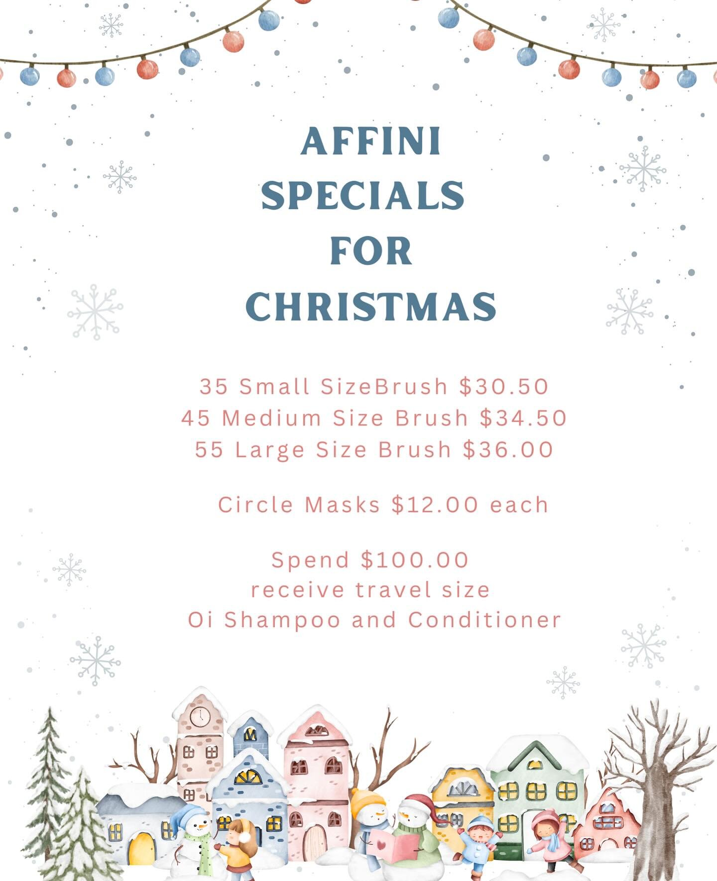 It's the most wonderful time of the year! 
Christmas Retail specials have arrived at Affini!! 

Keep an eye out for our &quot;FAVORITE THINGS&quot; specials - trust us, you won't want to miss them!