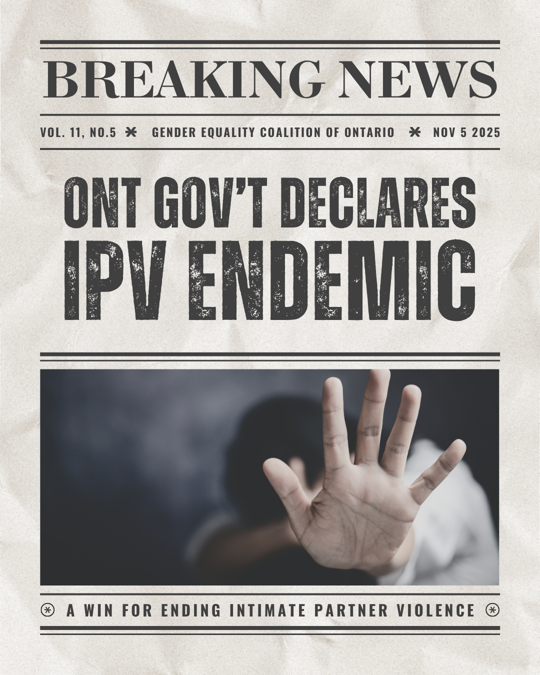 Ontario Government Declares IPV Endemic