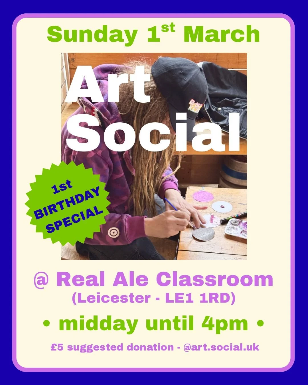 ART SOCIAL’S FIRST BIRTHDAY | Sun 1st Mar