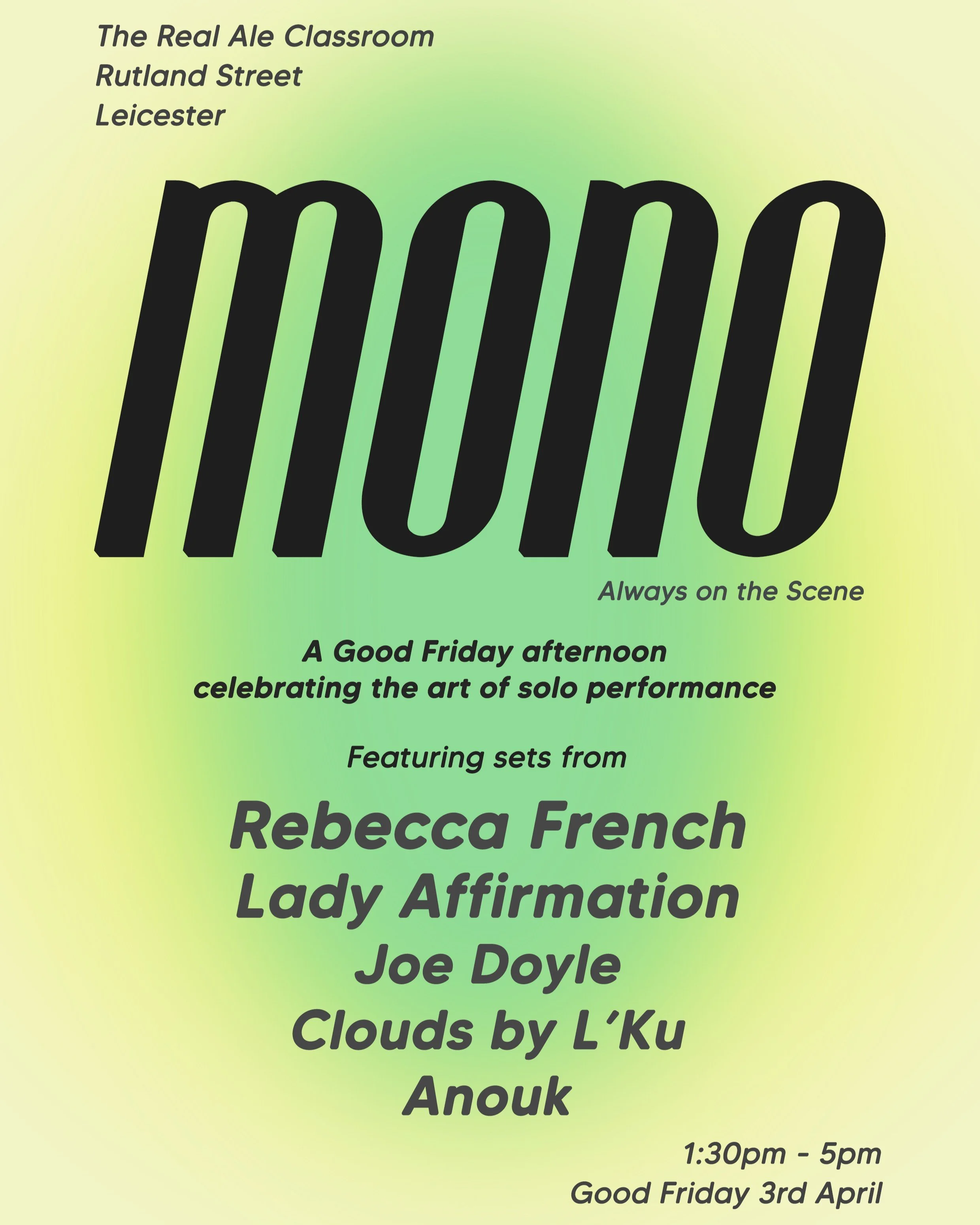 mono IV | Fri 3rd Apr