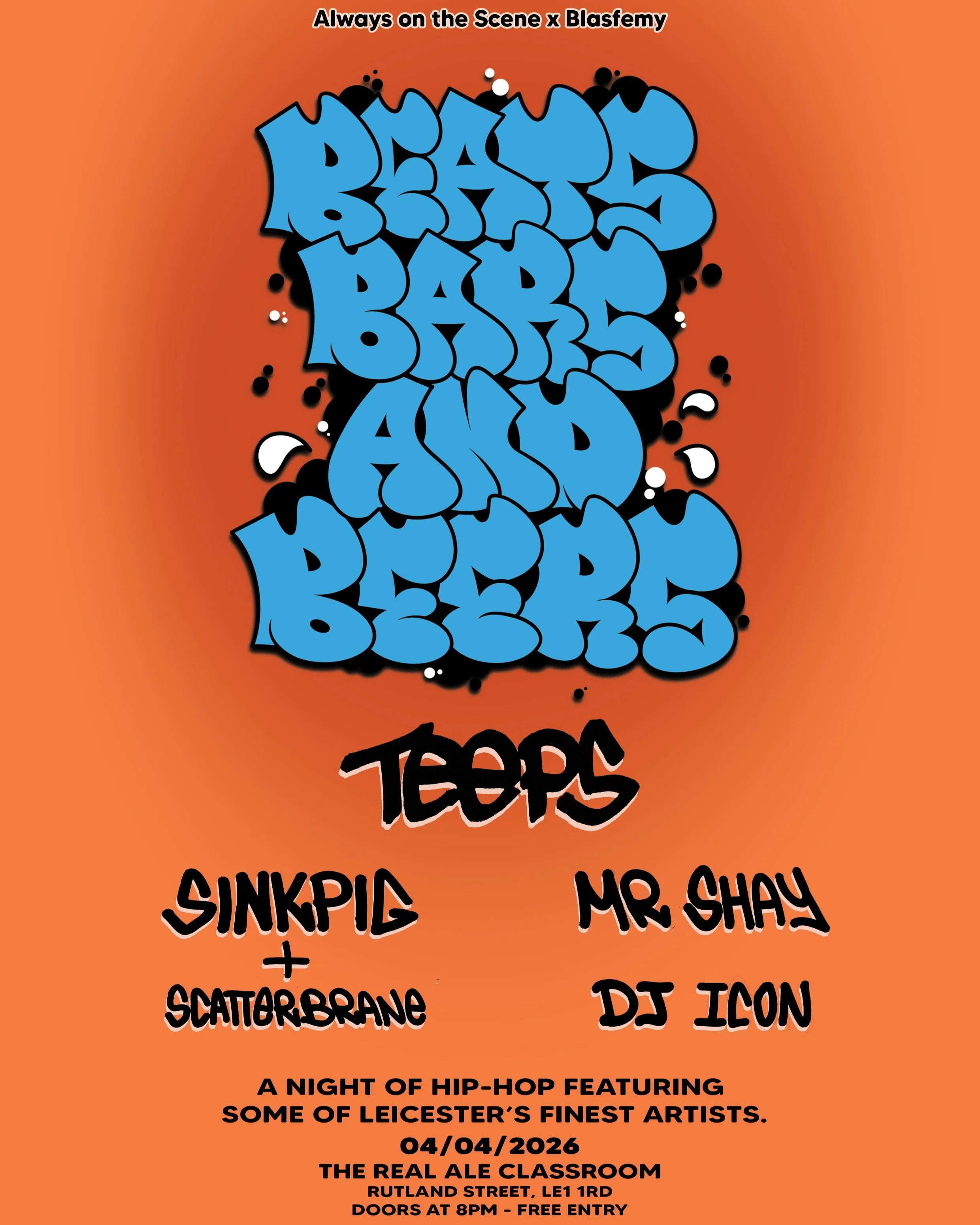 BEATS, BARS AND BEERS | Sat 4th Apr