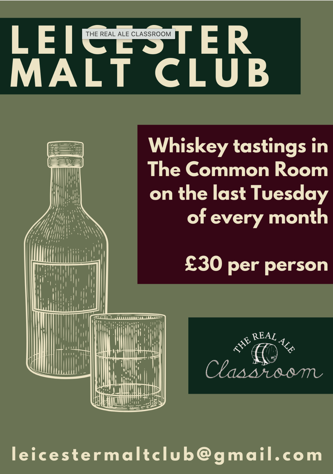 Tuesday 25th August - Whiskey Club