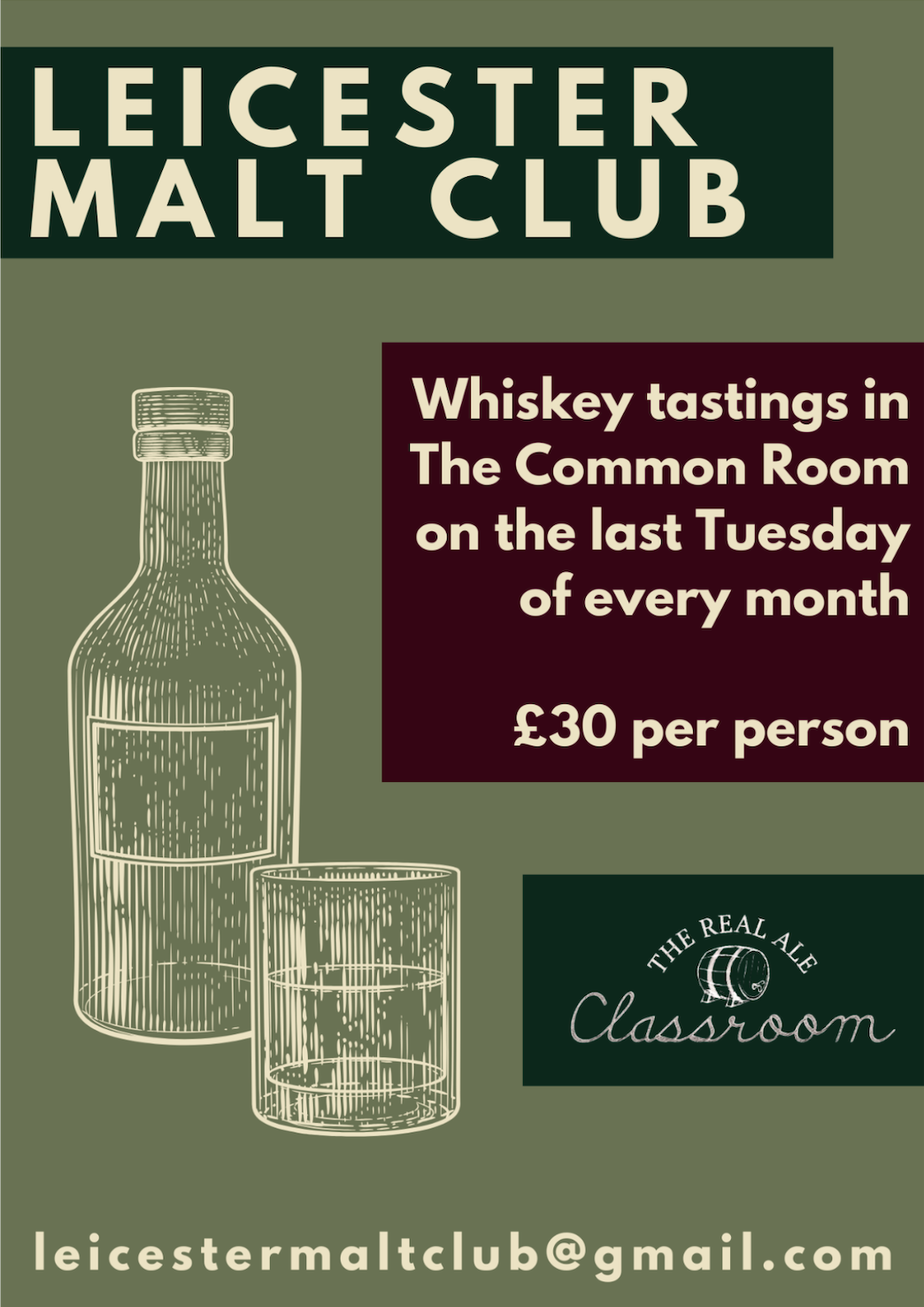 Tuesday 29th September - Leicester Whiskey Club @ 7pm