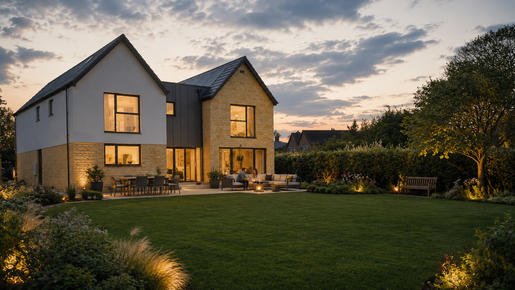 A luxury 4 bedroom family home in Somerset, with a warm, welcoming, and premium aesthetic
