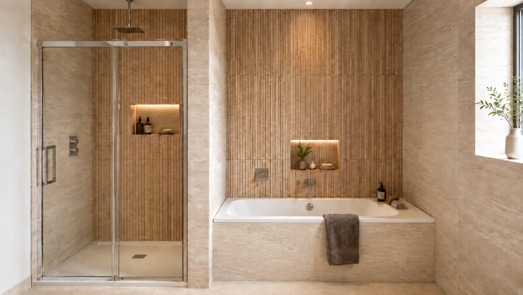 A premium family bathroom part of a sale of a luxury 4 bedroom home in Somerset