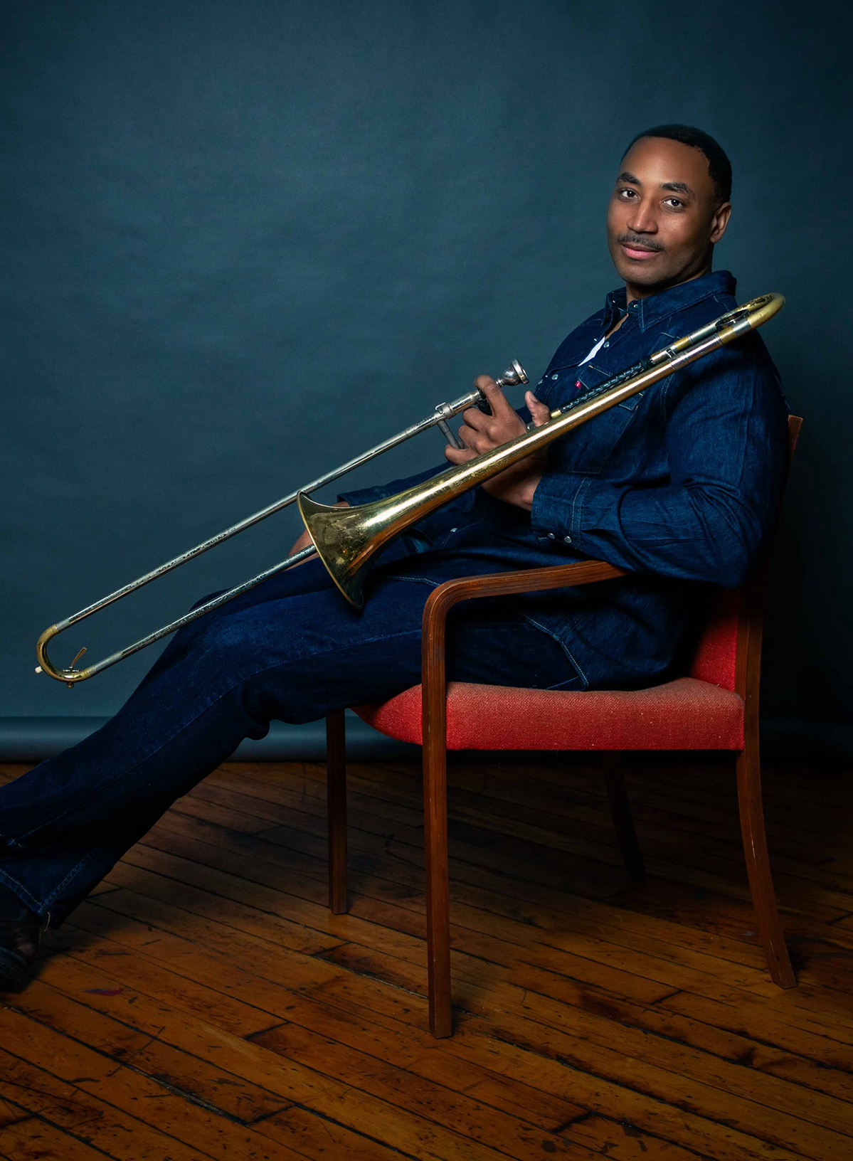 Calvin Sexton trombone portrait Music Teacher Guild