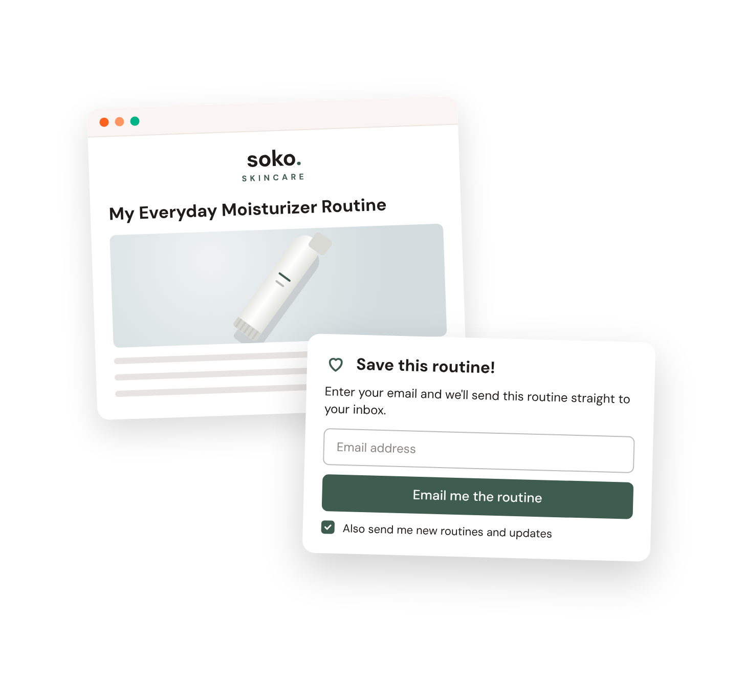 soko blog post with a Save this routine email signup form