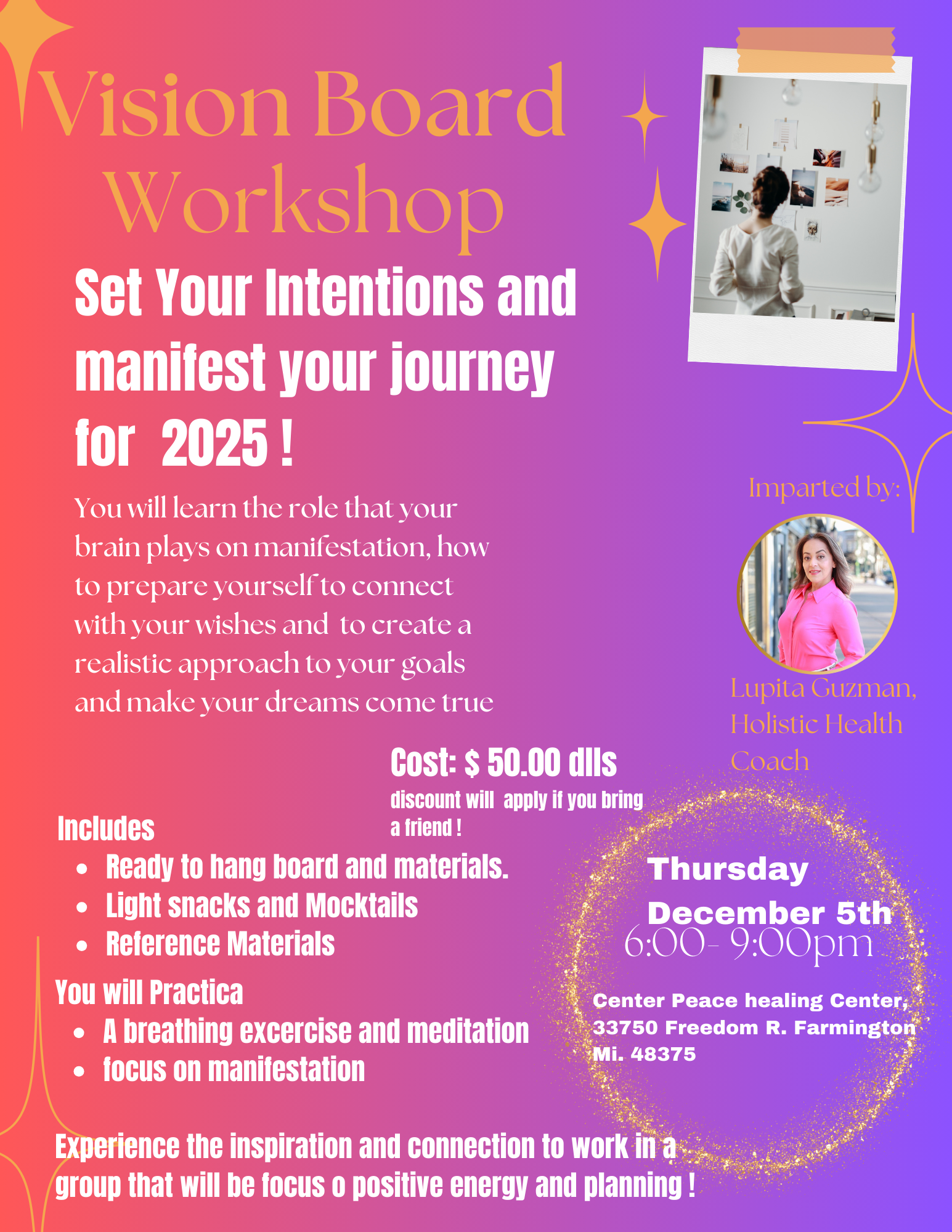 Set your Intentions and Manifest your Journey: Vision Board Workshop