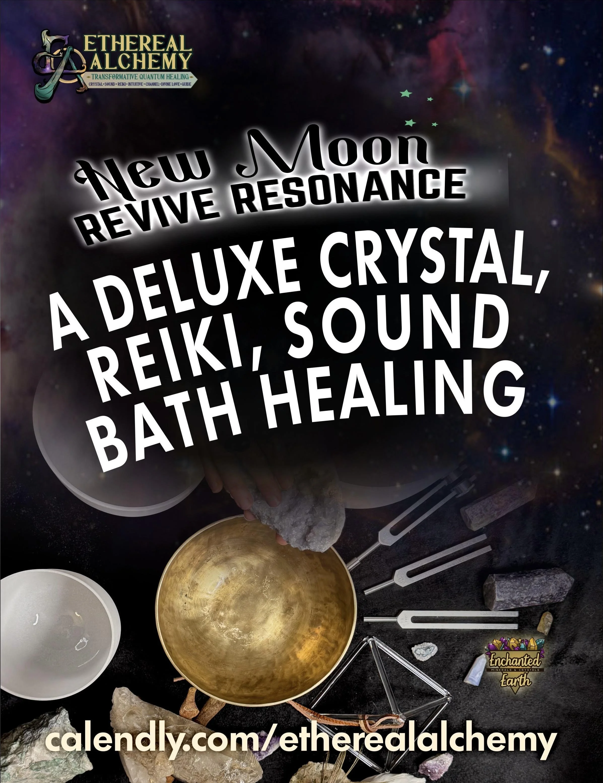 New Moon Revive Resonance: A Deluxe Crystal Sound Bath Healing with Tea, Crystals, & Reiki/Energy Work
