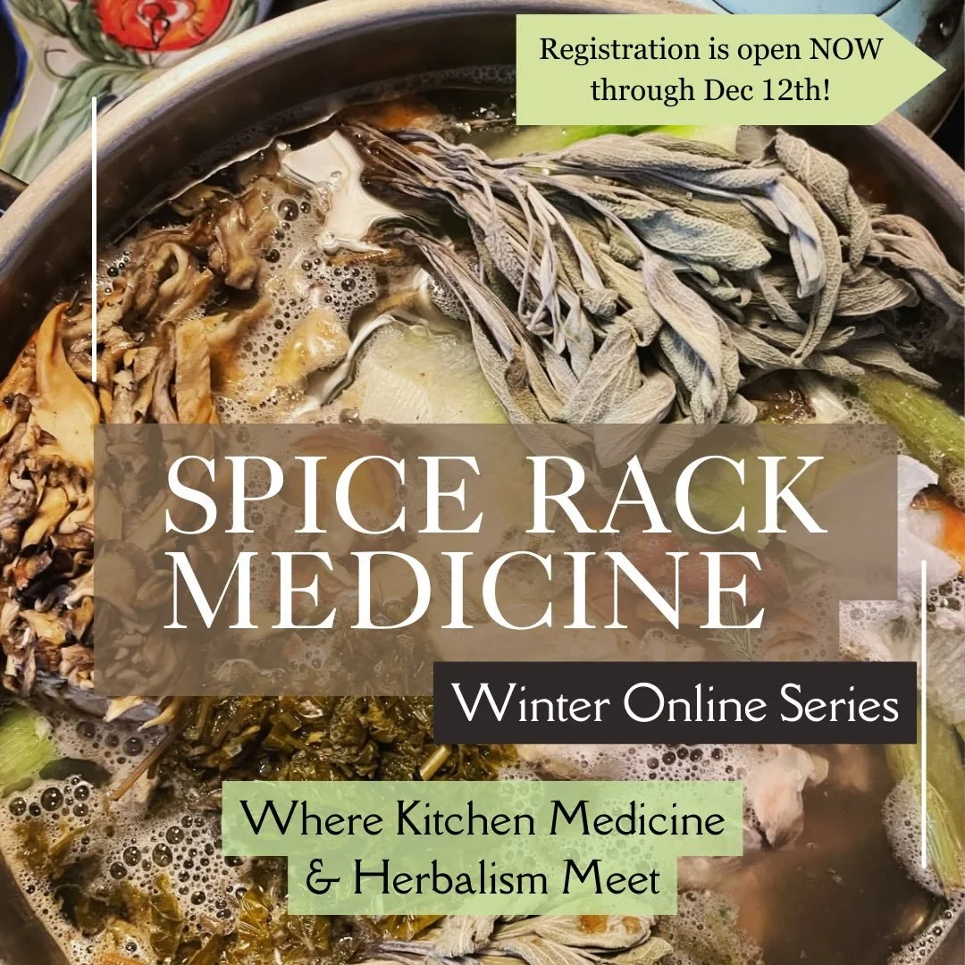 Every winter I host a cozy online series exploring the rich subject of kitchen medicine and registration is now OPEN until Dec 12th! We begin in early January🔥

Topics include:
🧄the medicinal use of over 25 kitchen herbs
🧄adaptogens and medicinal 