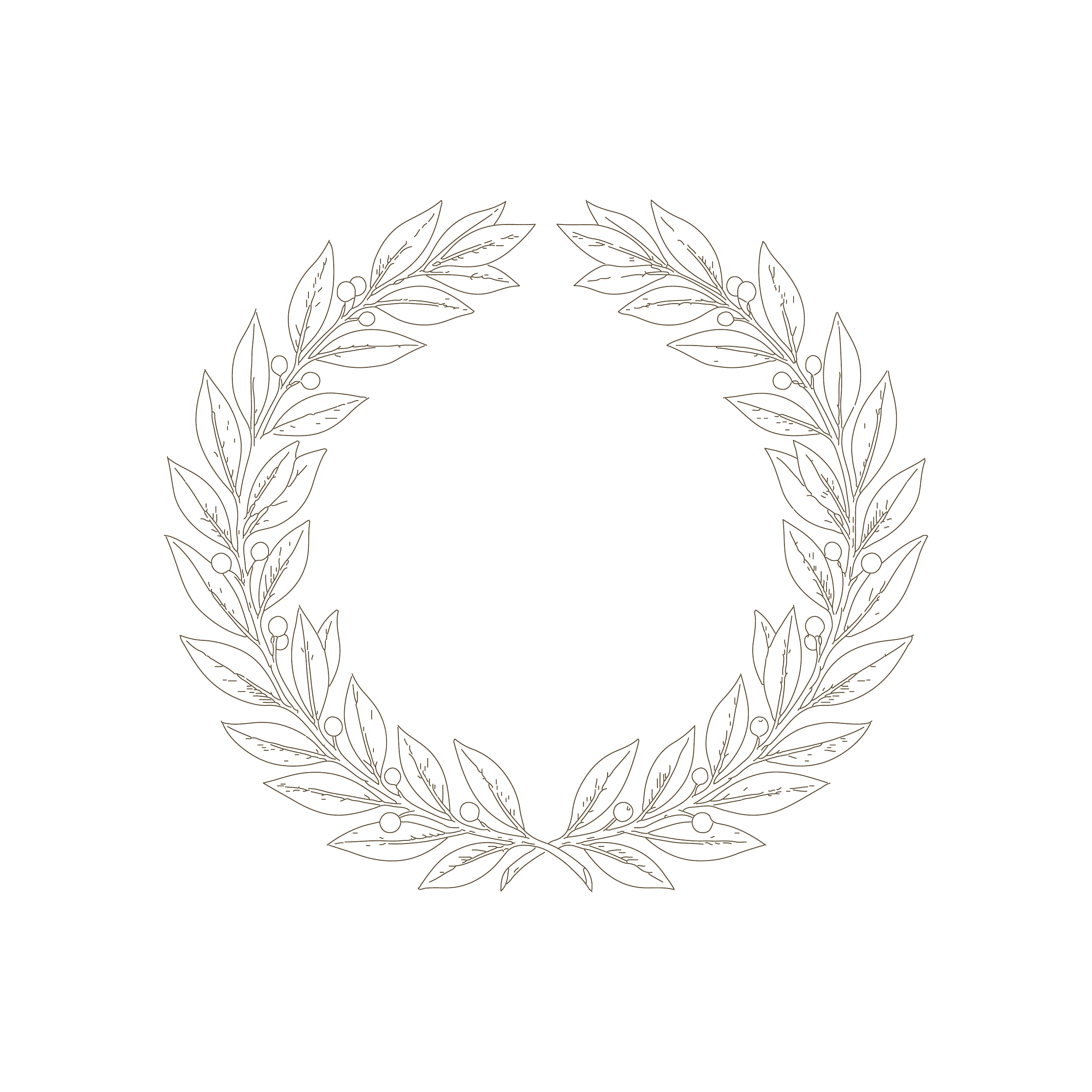 Decorative wreath with leaves and berries.