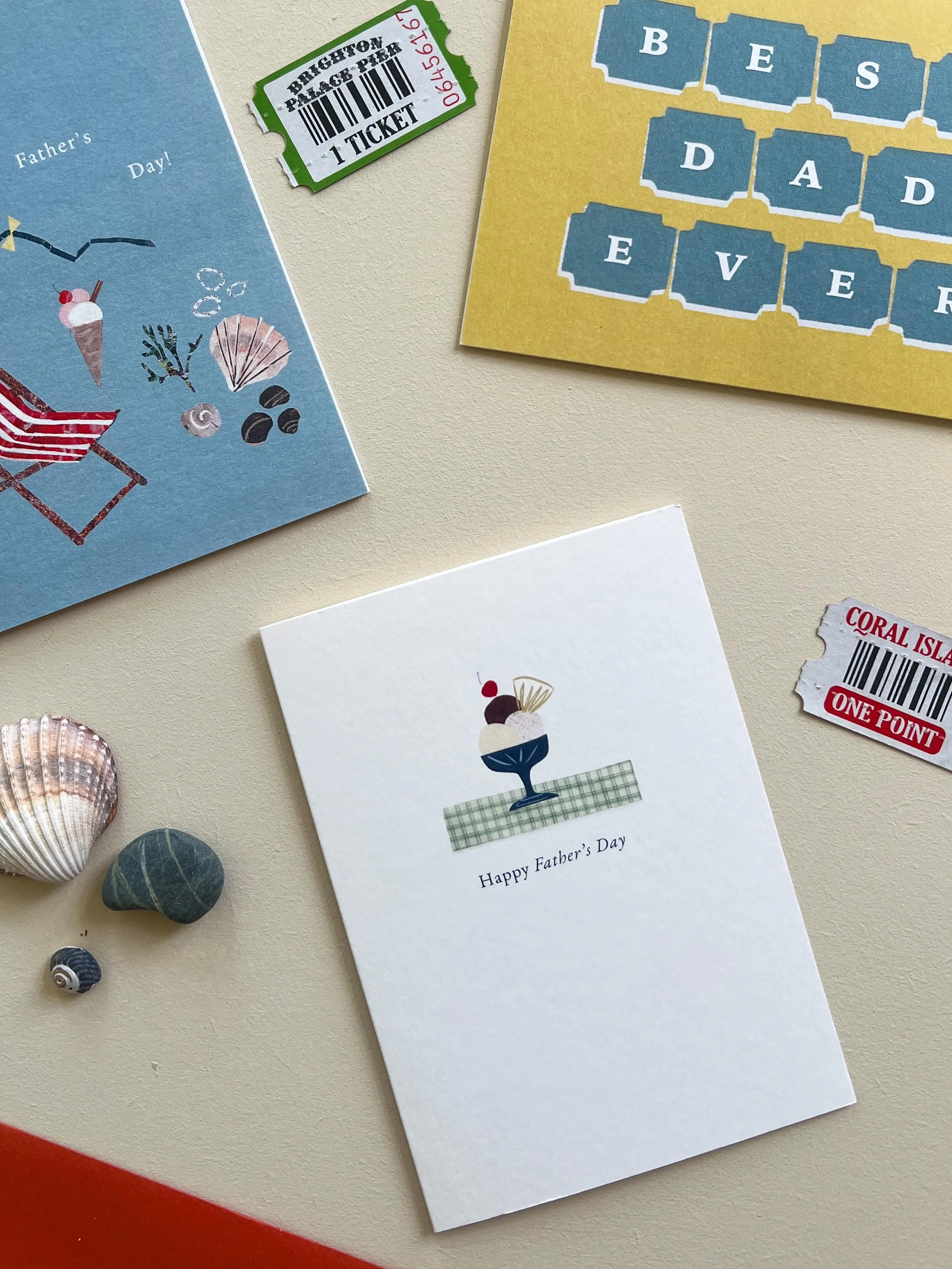 A brand new ice cream design has been added to the Father&rsquo;s Day charity card collection for 2026!

The collection is designed in memory of my wonderful Dad, and all of our best days by the seaside eating ice cream 🍨🪁🐚

&pound;0.50 from every