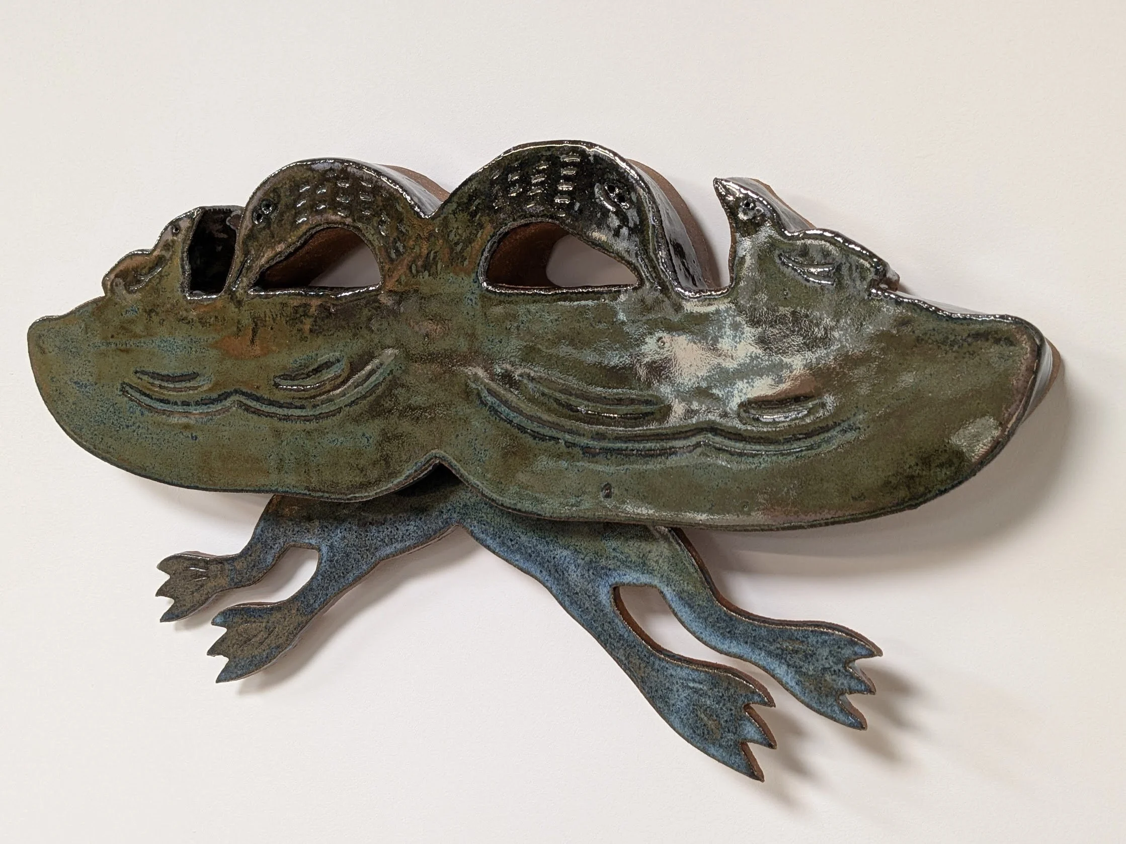 "Parenting"
ceramic kinetic wall sculpture
10"x18"