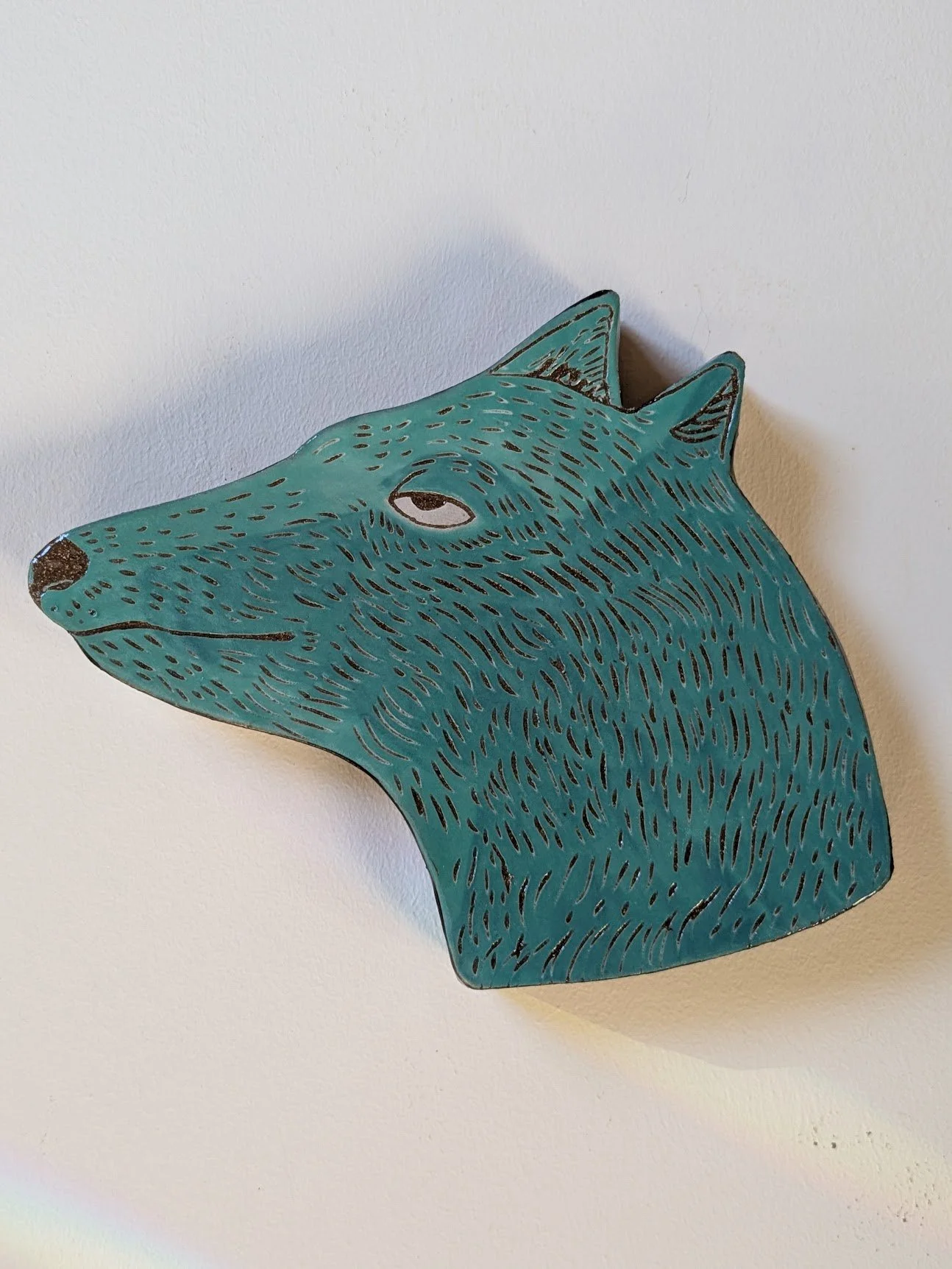 "Night Dog"
ceramic wall sculpture 7.5"x6" SOLD