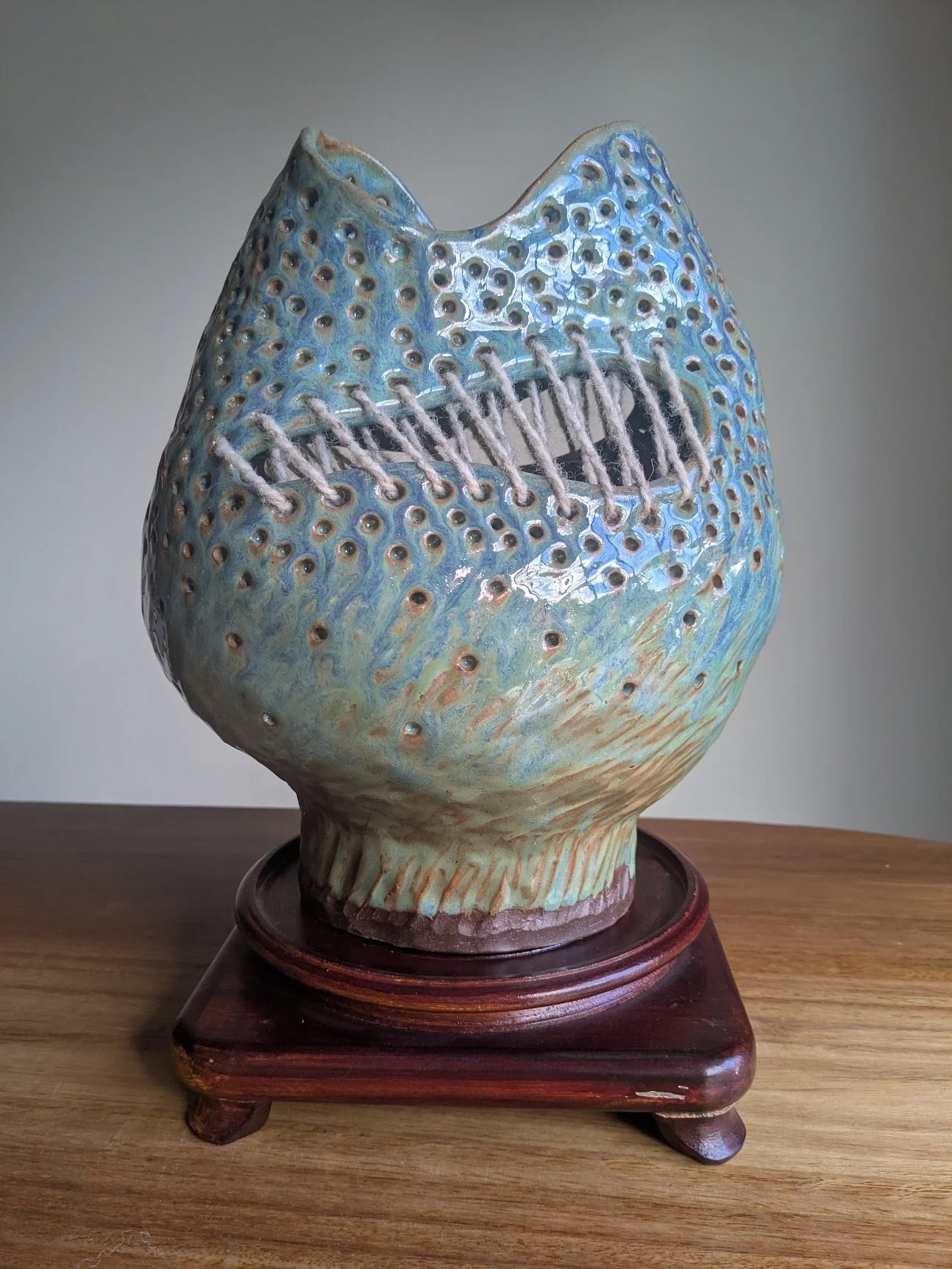 Ceramic Vessel
ceramic,  yarn and stand