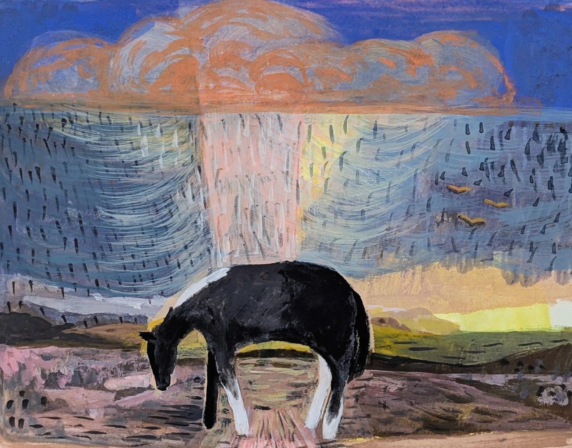 "Solitude"
gouache on paper