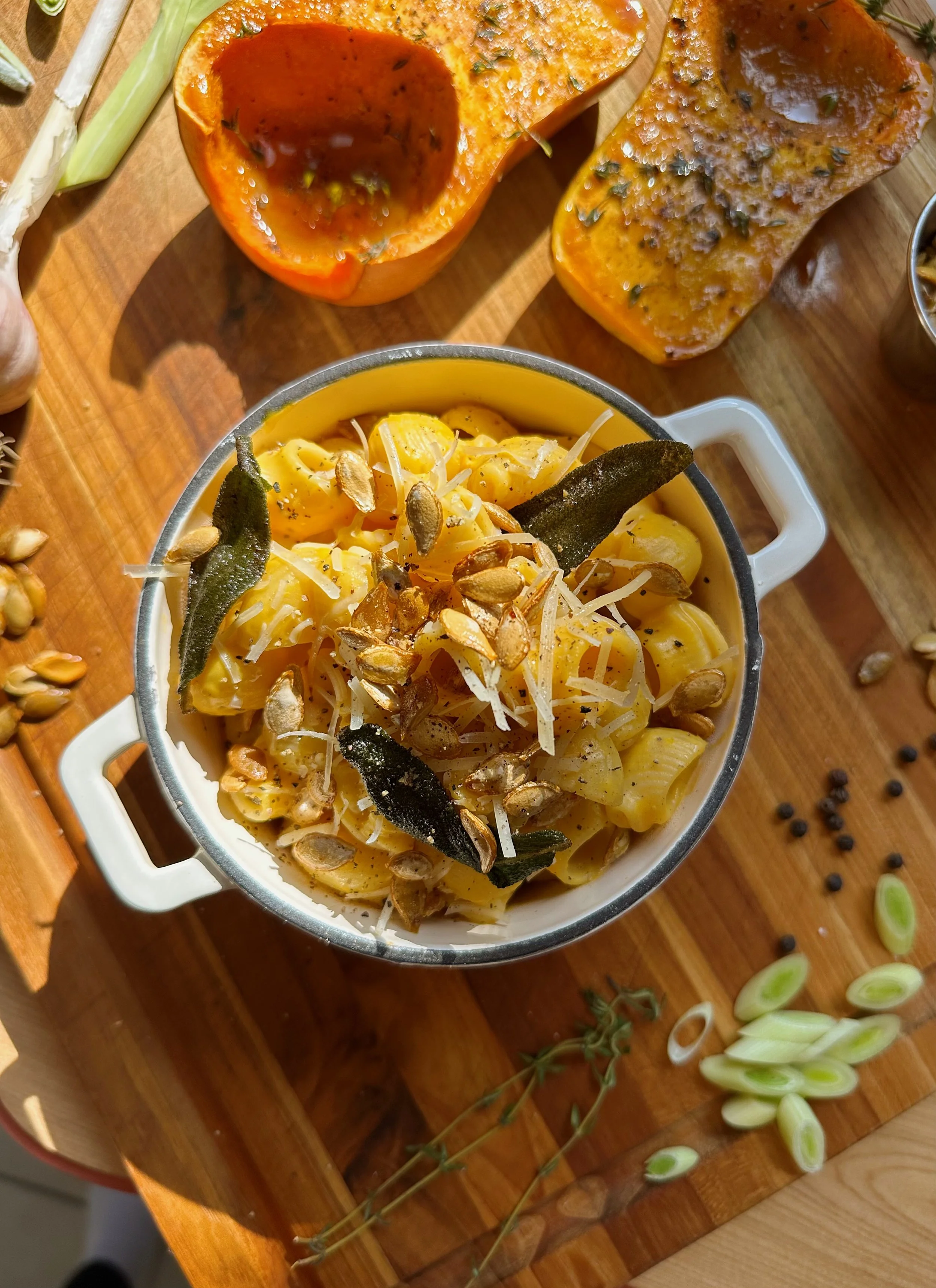 pasta + honey nut cream sauce