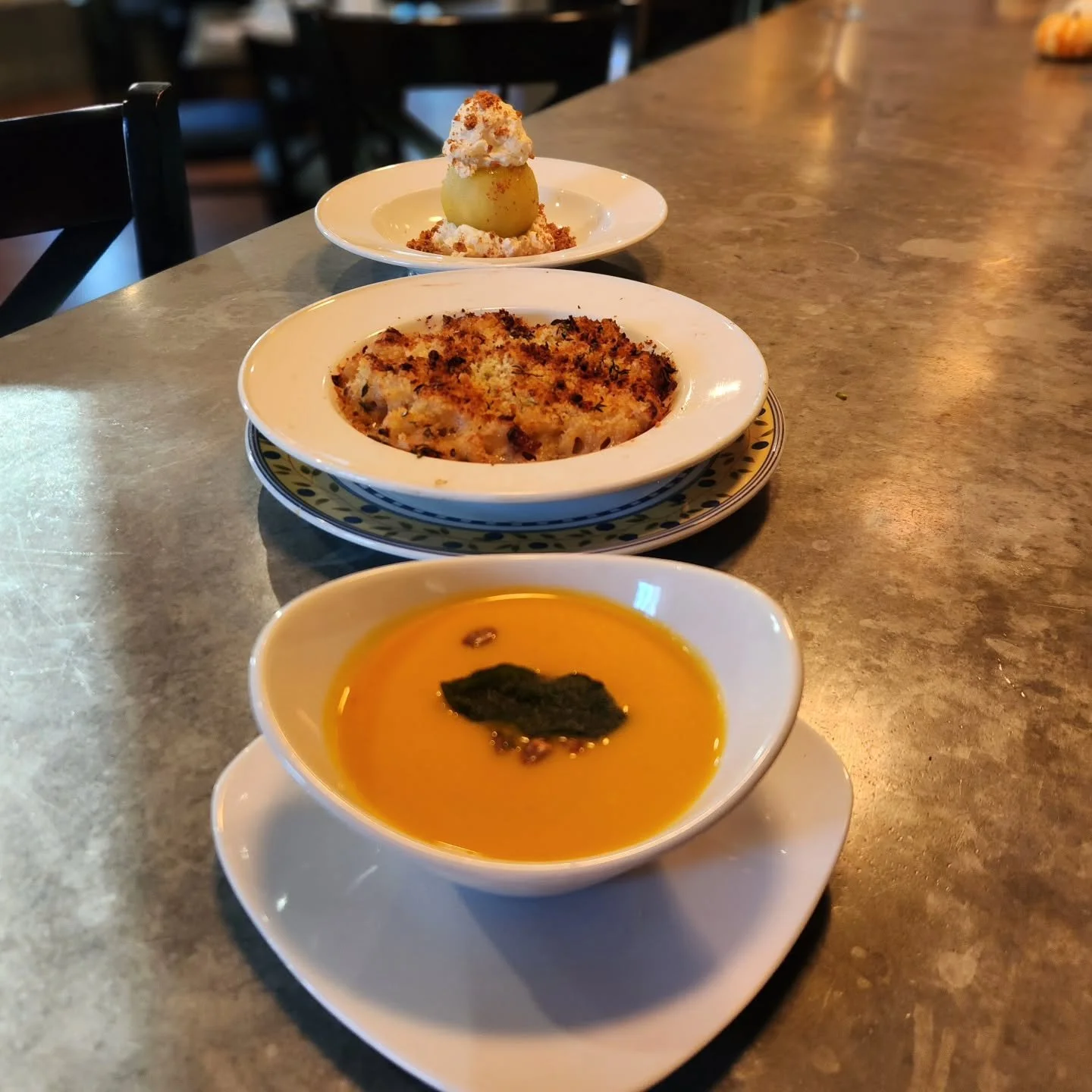 Oui, Oui, Oui, Oui to all three! Don't miss out on our Prix Fixe $35 -- tonight we have Pumpkin soup, Macaroni au Fromage Francais, and a Pomme Pochee 🤤
.
.
.
##avlfoodie ##eastasheville #hawcreek #pommepoch&eacute;e ##avleats #macncheese