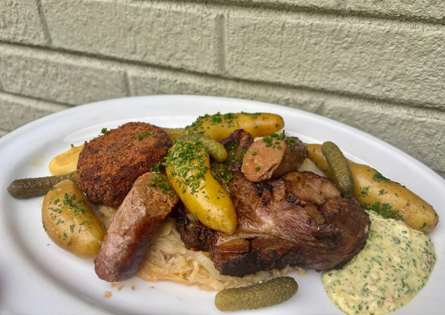 We&rsquo;re cooking Choucroute &agrave; l&rsquo;Agneau tonight and tomorrow only! The details: 

Roasted lamb shoulder with merguez sausage, sauerkraut, fingerling potatoes, dijon mustard and sauce ravigote

&ldquo;What is sauce ravigote?,&rdquo; you