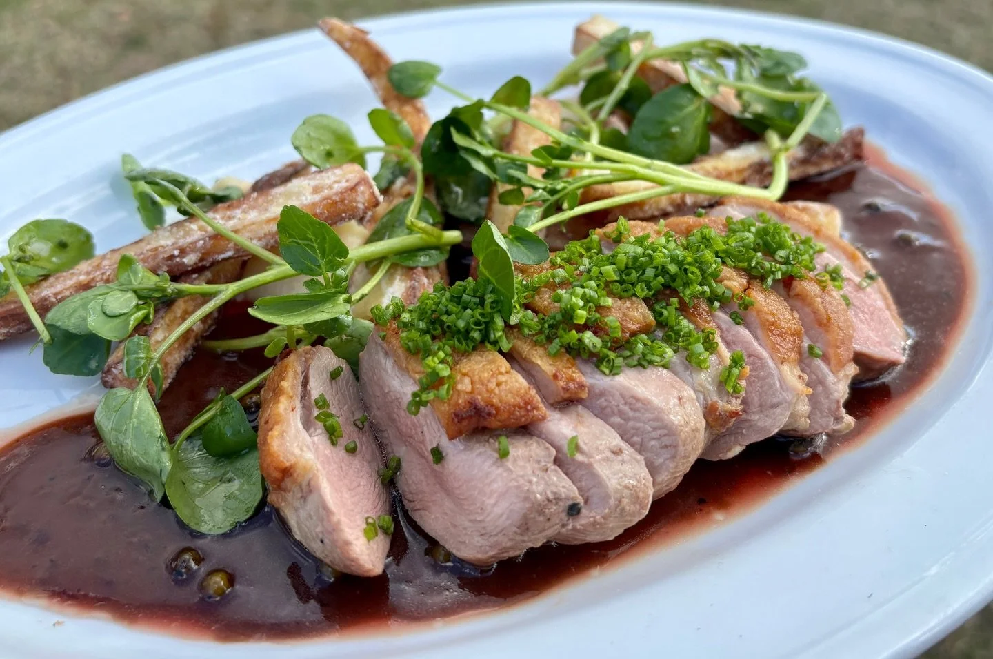 We love cooking au poivre! At last, duck au poivre! This weekend only we&rsquo;re pan-searing duck breast with pink peppercorns and serving it up with caramelized parsnips and watercress. Get it while you can! D&eacute;vore-moi!