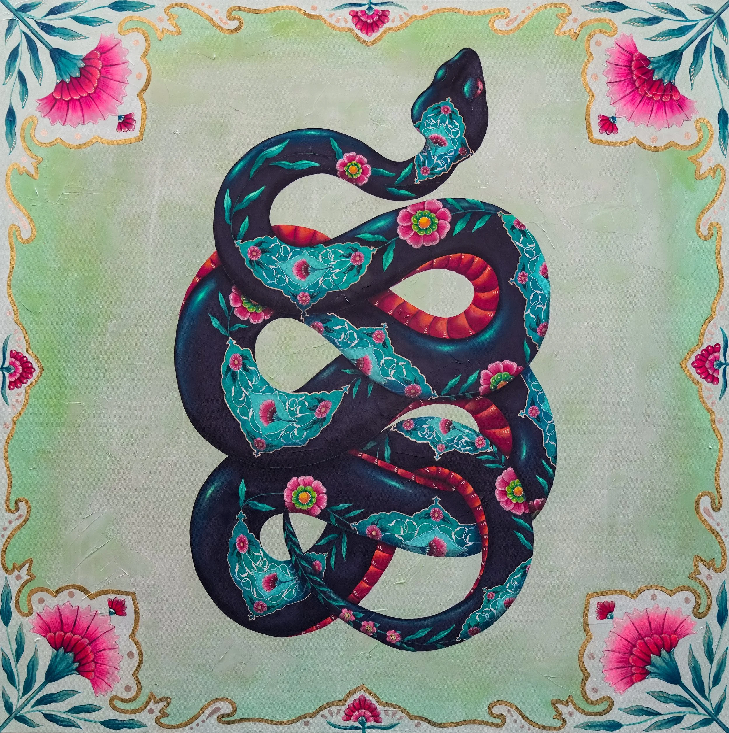 Baumann, Silent But Venomous, acrylic, 48 x 48.JPG