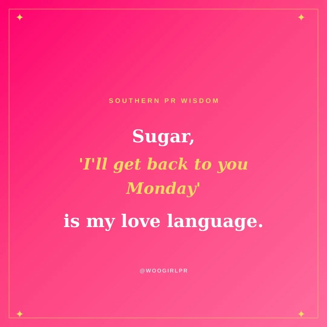 This is a professional boundary. I&rsquo;m being healthy.

𝑟𝑒𝑓𝑟𝑒𝑠ℎ𝑒𝑠 𝑖𝑛𝑏𝑜𝑥 𝑎𝑛𝑦𝑤𝑎𝑦

#FridayMood #PRLife #PublicistLife #SouthernPRWisdom #WeekendVibes