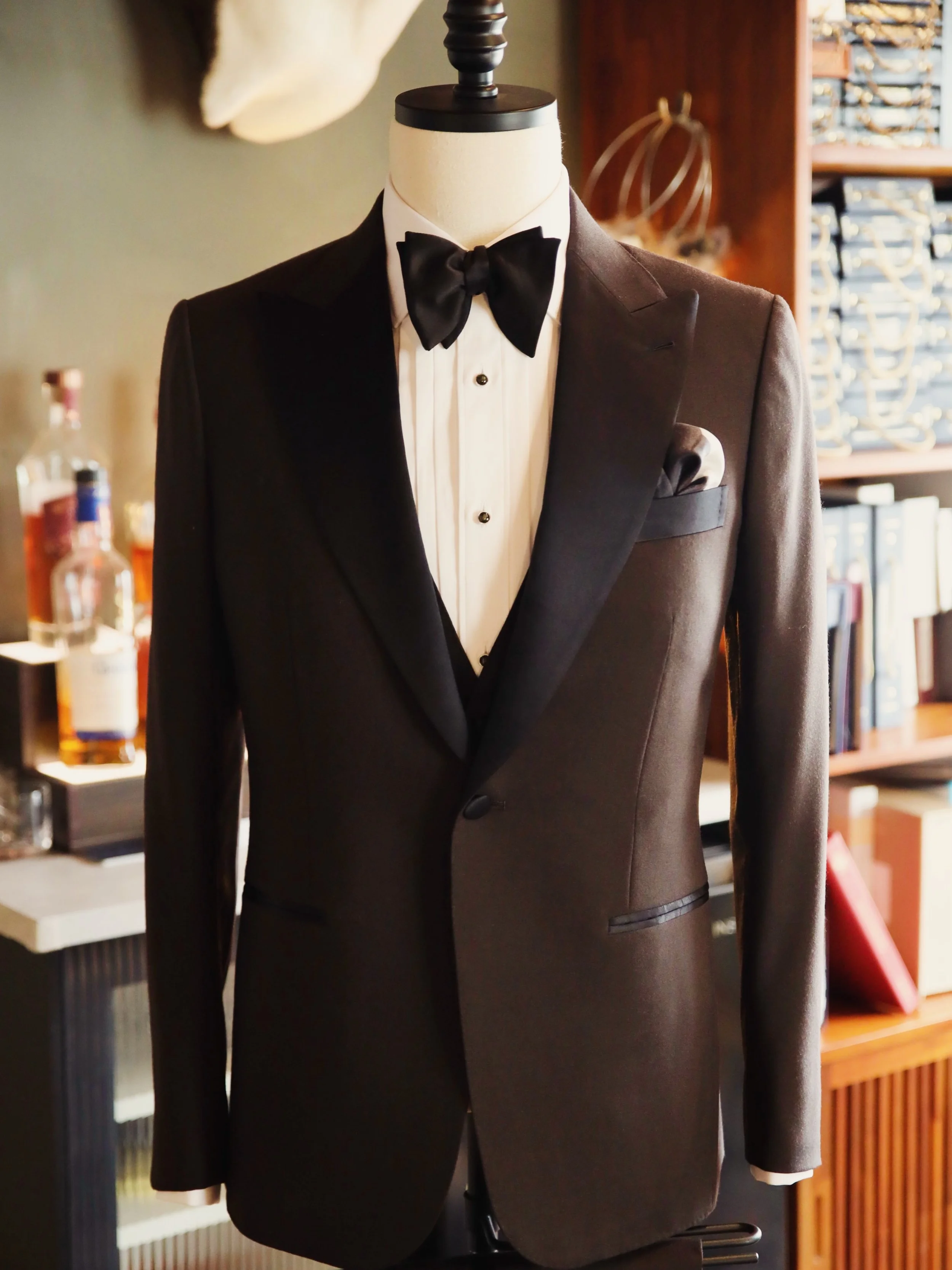 One question we get a lot in Colorado is how to create a wedding look that feels both formal and western/rustic.

This is an example of how a brown tuxedo can bring warmth, texture, and character that naturally complements mountain and ranch venues w