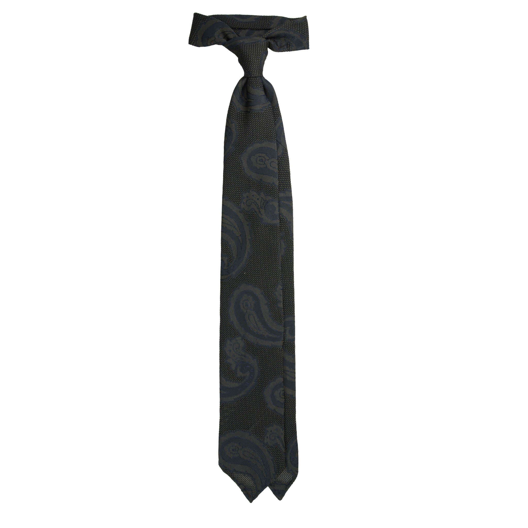 Serà Fine Silk Bottle Green Silk Paisley Tie